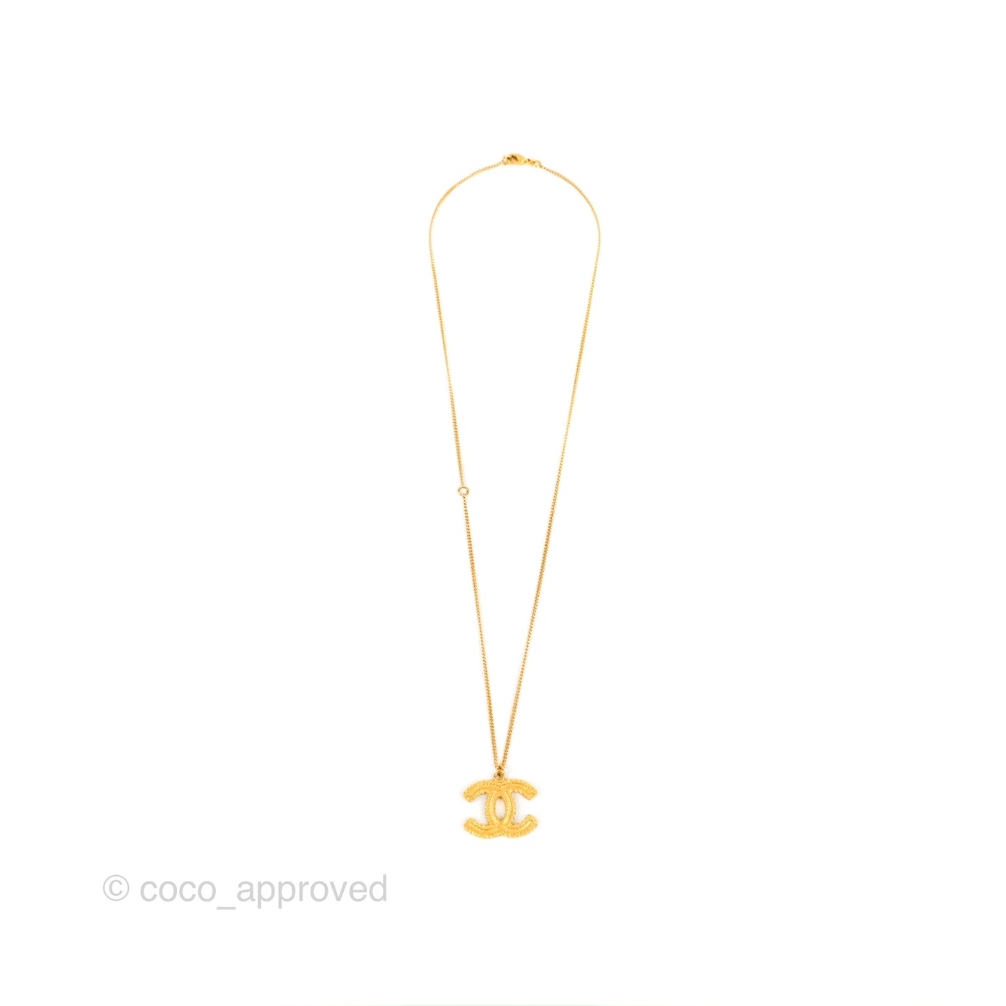 Chanel CC Necklace Gold Tone 12P