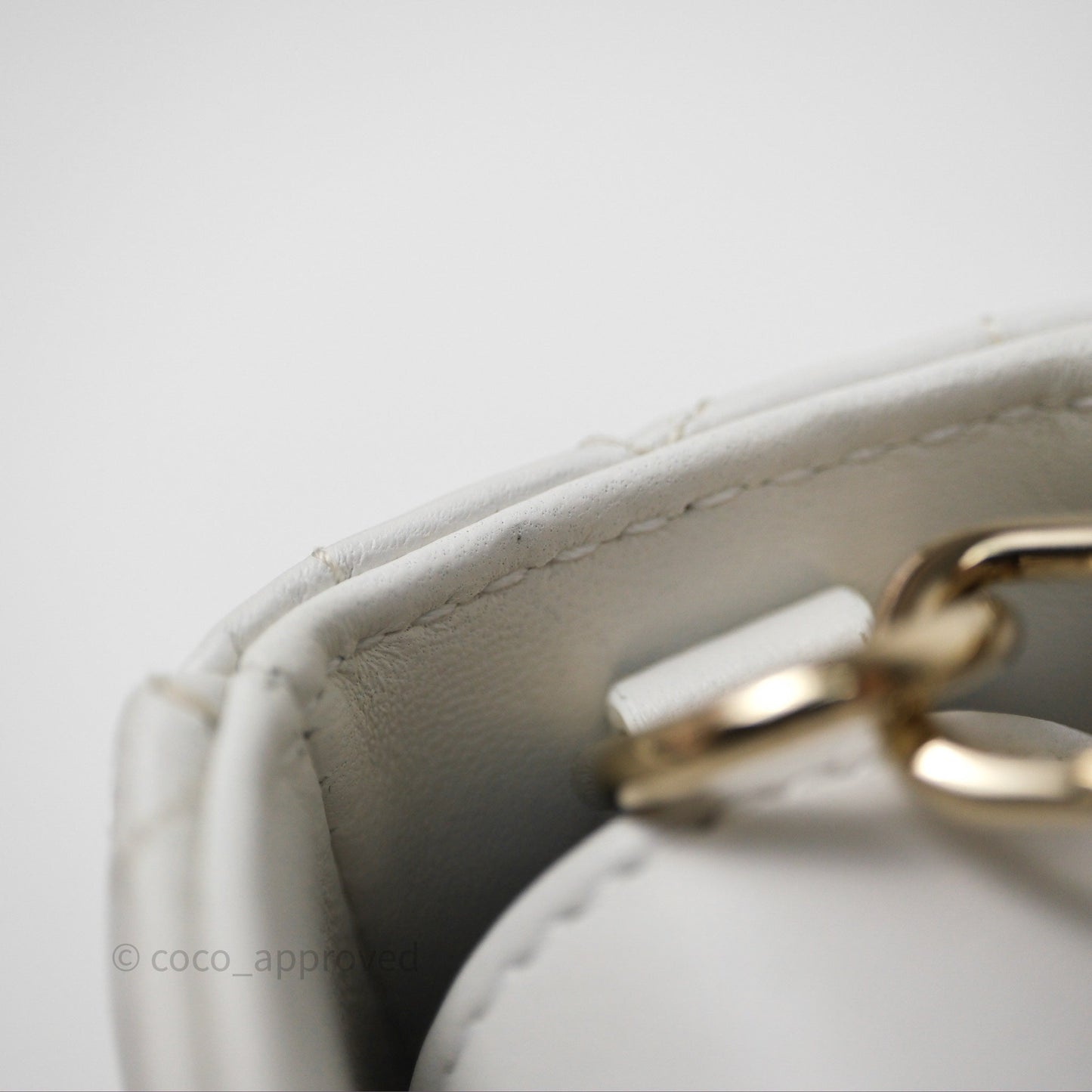 Christian Dior Medium Lady D-Joy Bag Butterfly White Lambskin Cannage Gold Hardware