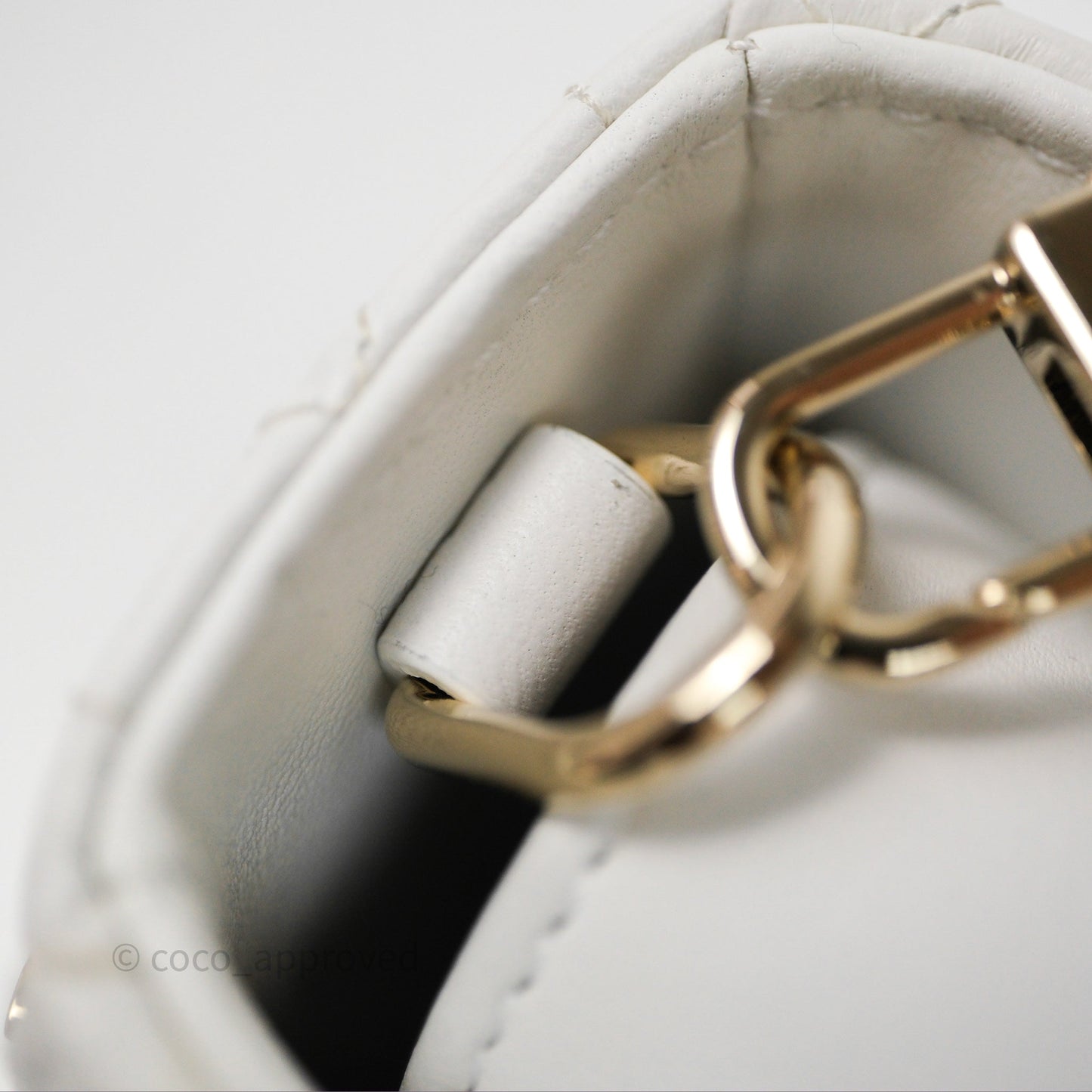 Christian Dior Medium Lady D-Joy Bag Butterfly White Lambskin Cannage Gold Hardware