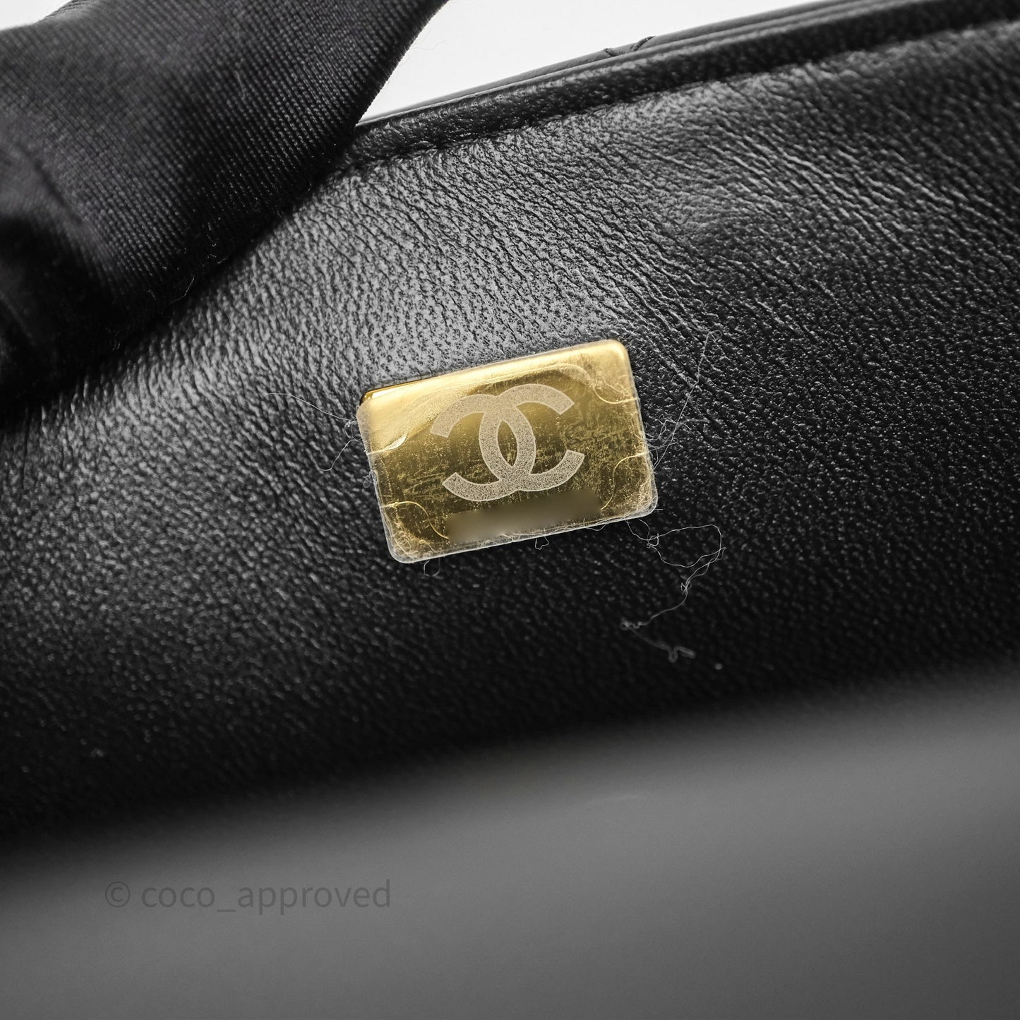 Chanel Top Handle Mini Rectangular Flap Black Lambskin Gold Hardware