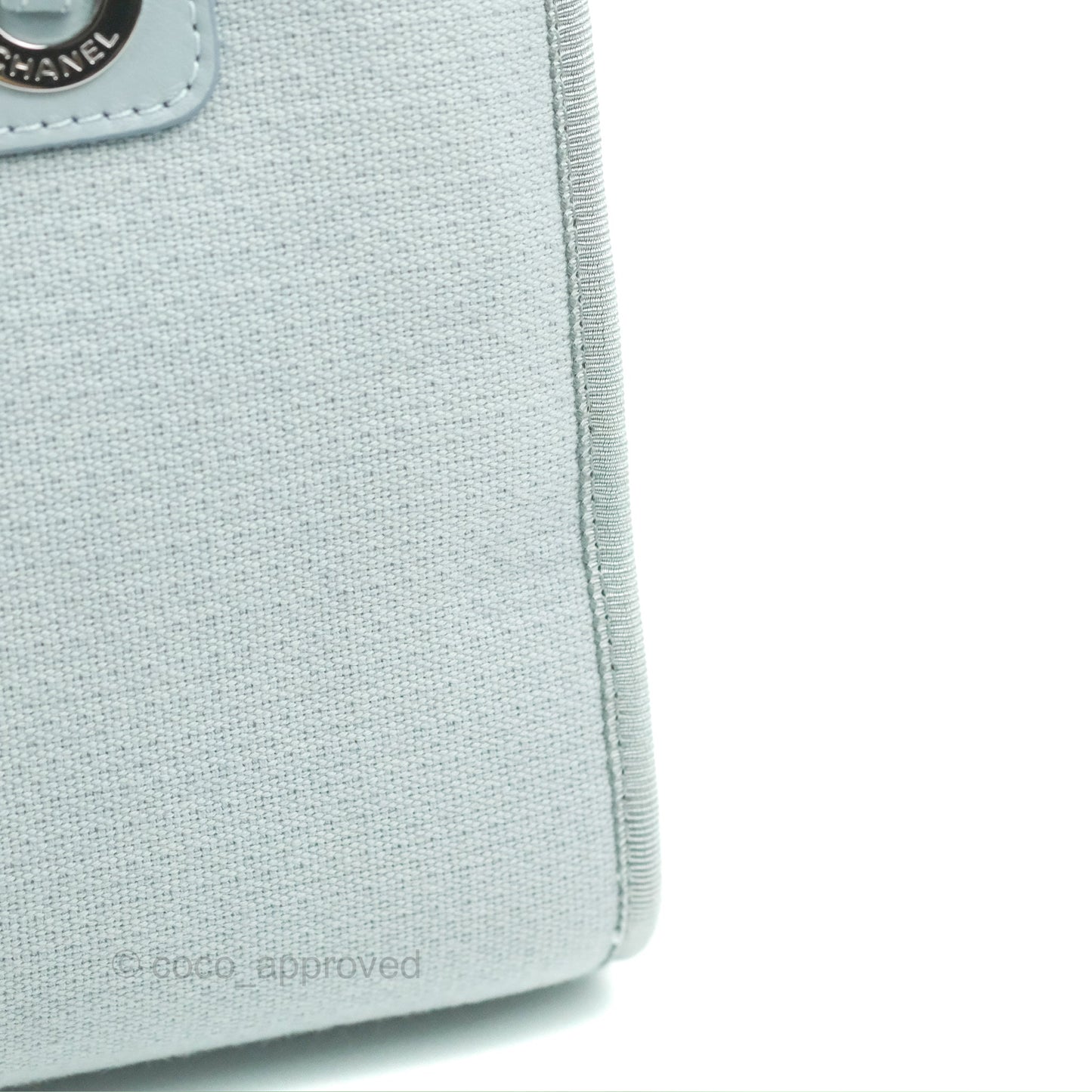 Chanel Deauville Bowling Bag Light Blue Silver Hardware 22c
