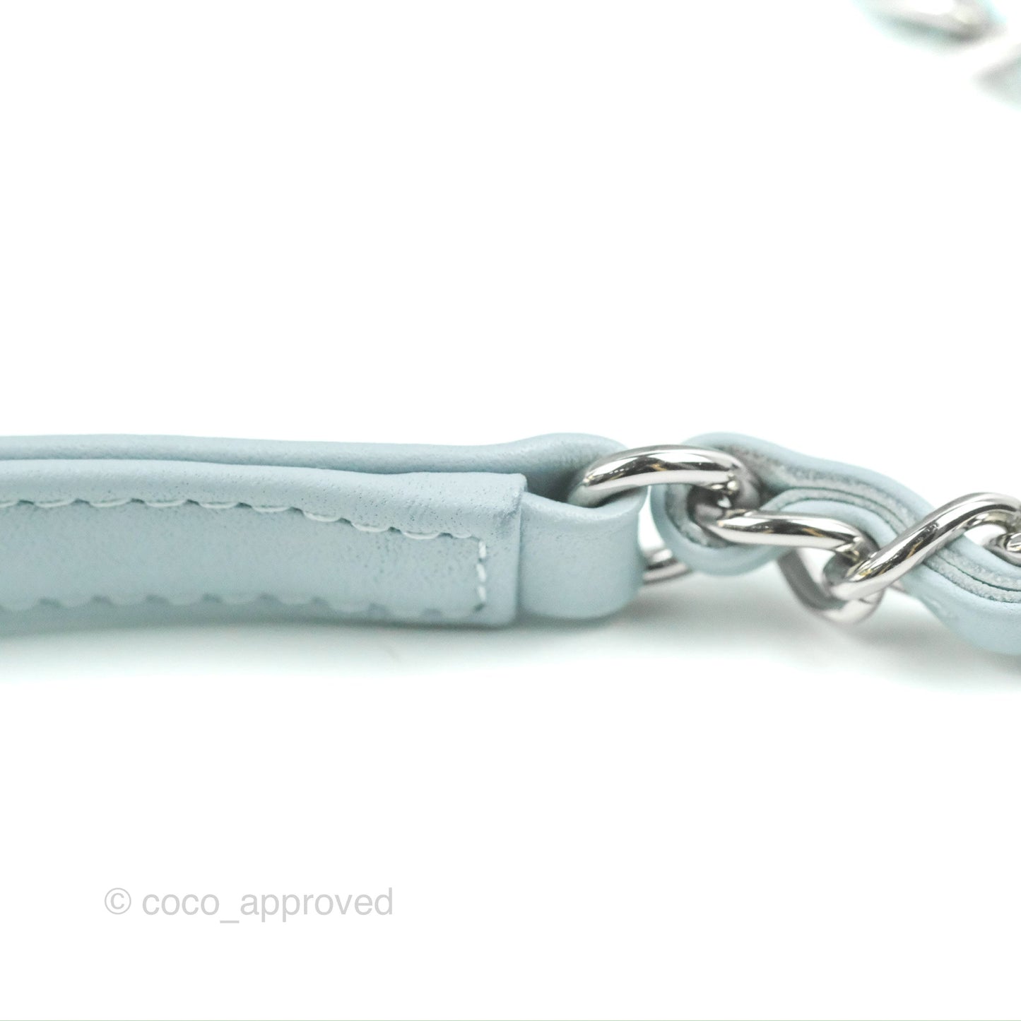 Chanel Deauville Bowling Bag Light Blue Silver Hardware 22c