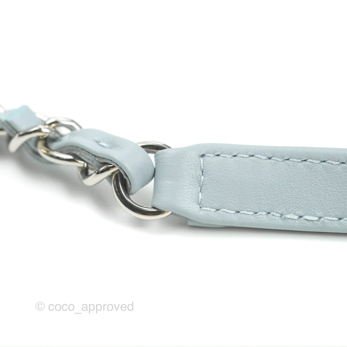 Chanel Deauville Bowling Bag Light Blue Silver Hardware 22c