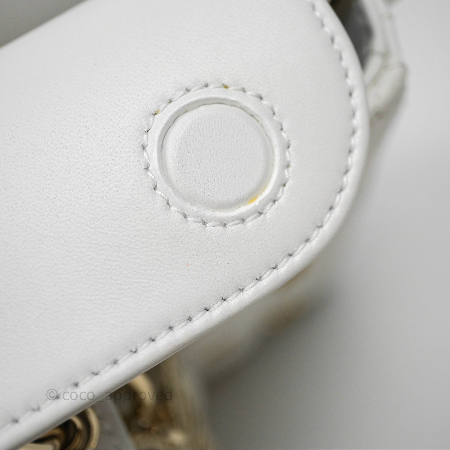 Christian Dior Medium Lady D-Joy Bag Butterfly White Lambskin Cannage Gold Hardware