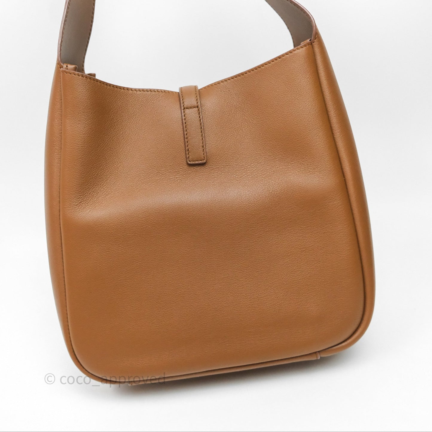 Saint Laurent LE 5 à 7 Supple Small Brown Grained Leather Gold Hardware