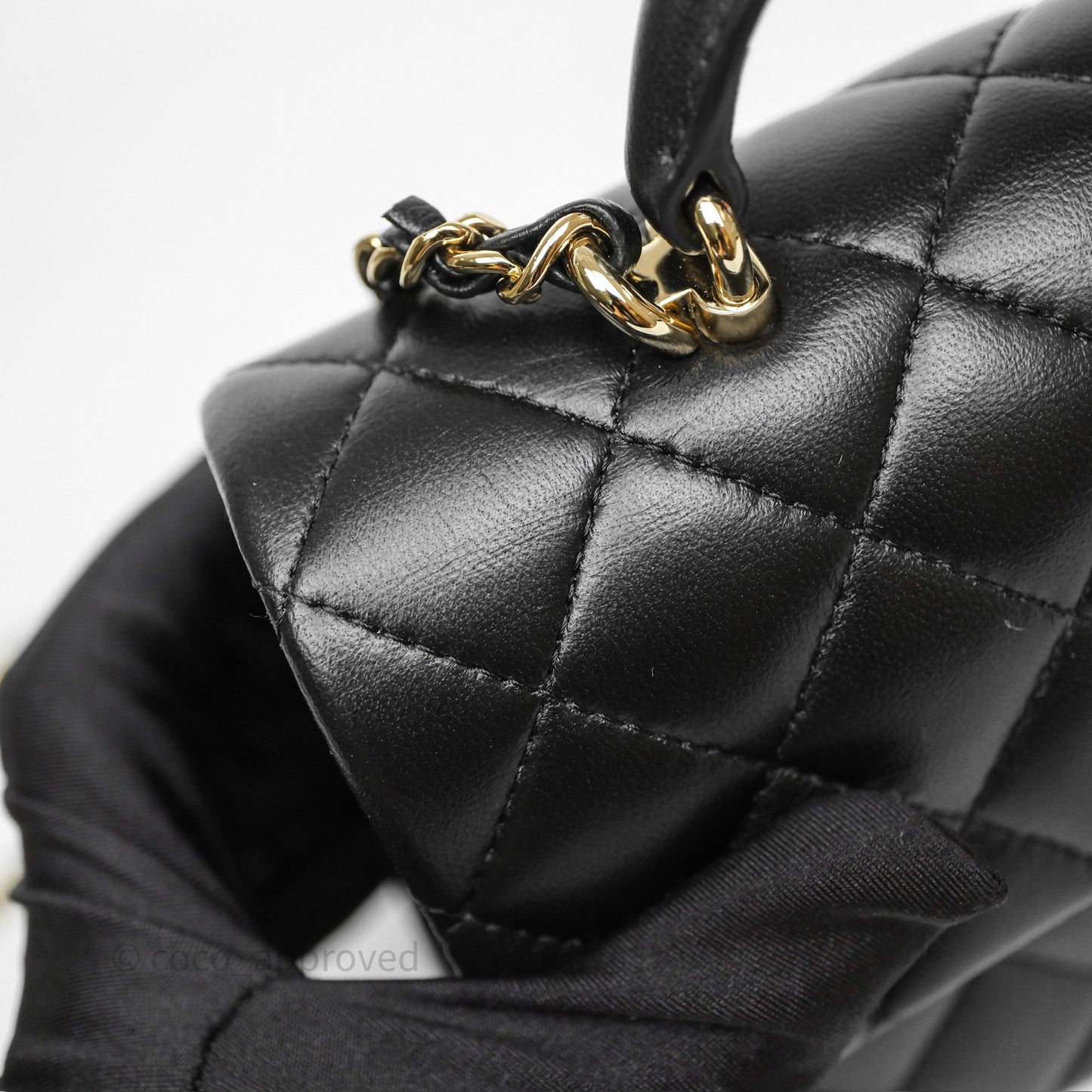 Chanel Top Handle Mini Rectangular Flap Black Lambskin Gold Hardware