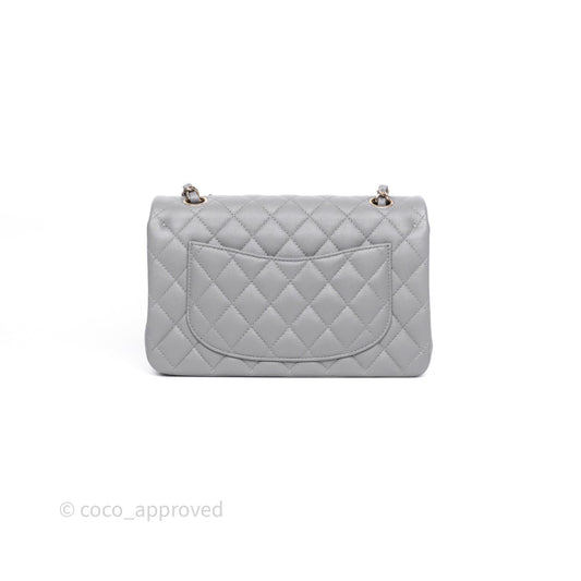 Chanel Small Classic Flap Quilted Grey Caviar Gold Hardware 20C