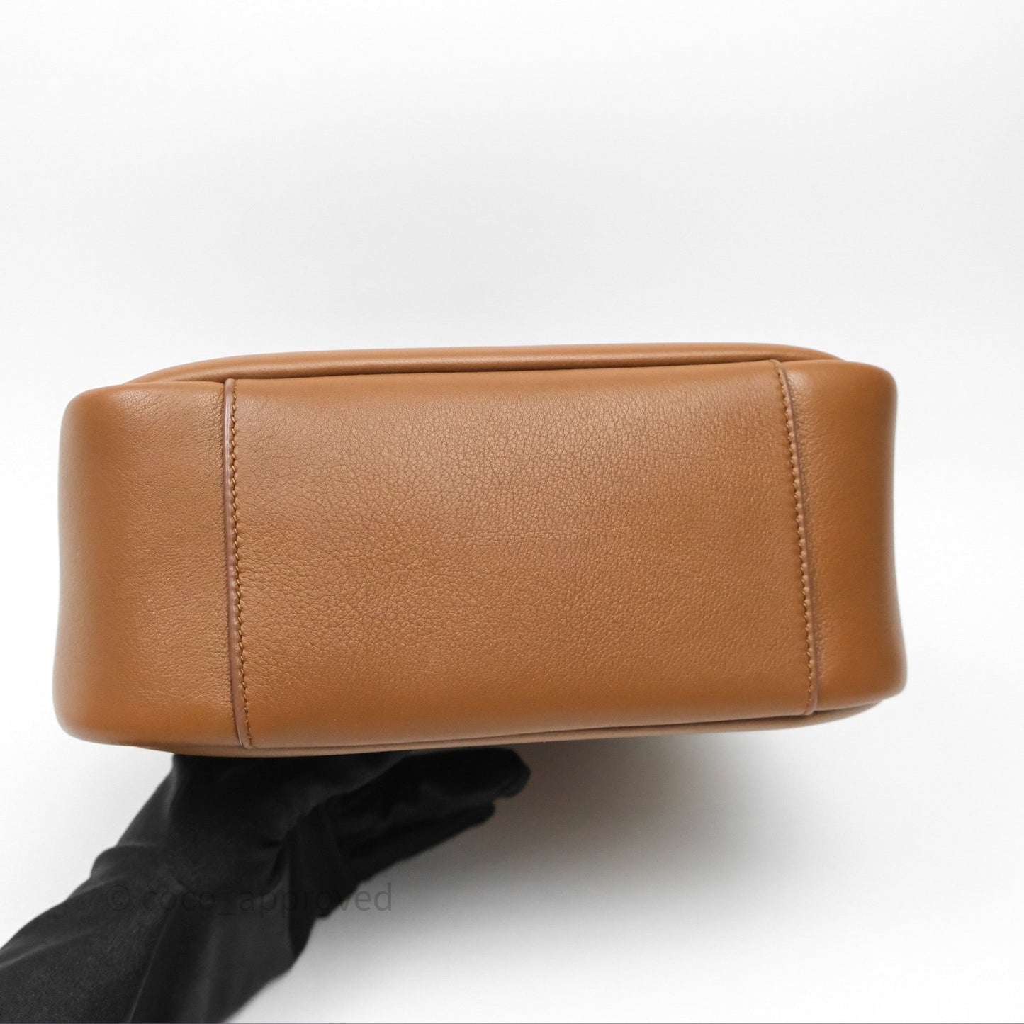 Saint Laurent LE 5 à 7 Supple Small Brown Grained Leather Gold Hardware