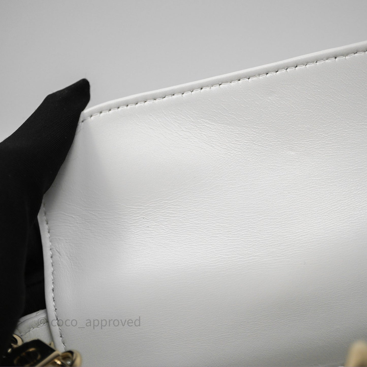 Christian Dior Medium Lady D-Joy Bag Butterfly White Lambskin Cannage Gold Hardware