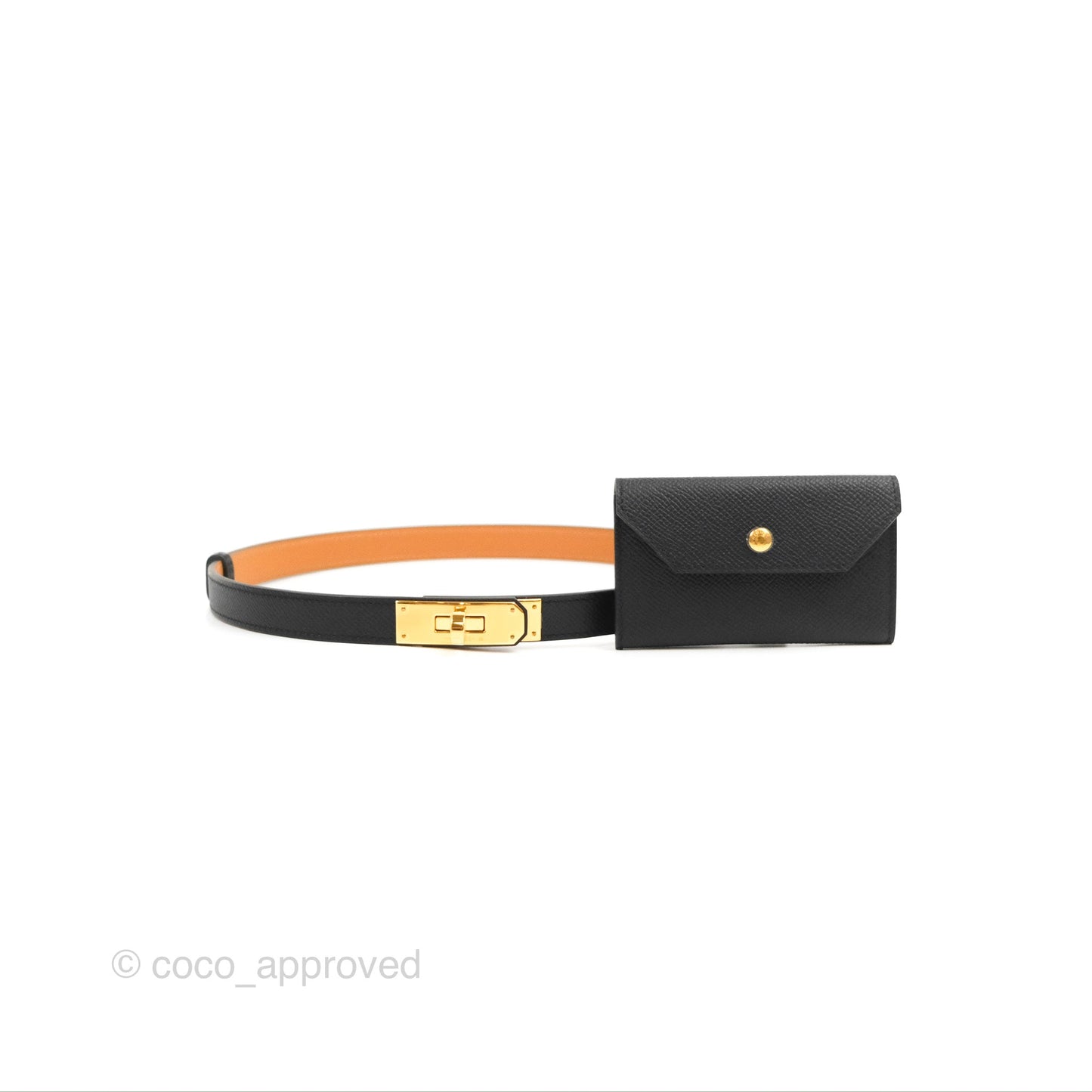Hermès Epsom Kelly Pocket 18 Belt Black Gold Hardware