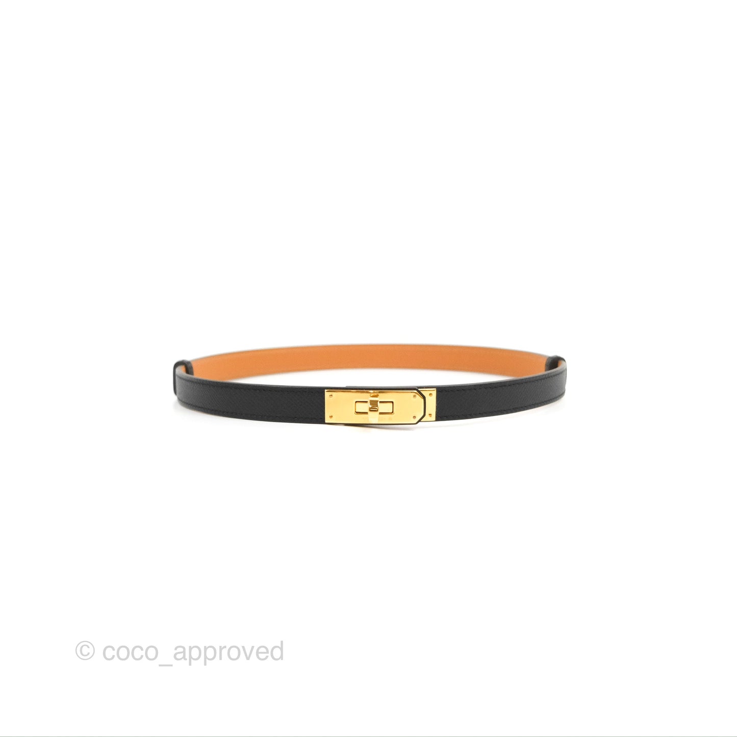Hermès Epsom Kelly Pocket 18 Belt Black Gold Hardware