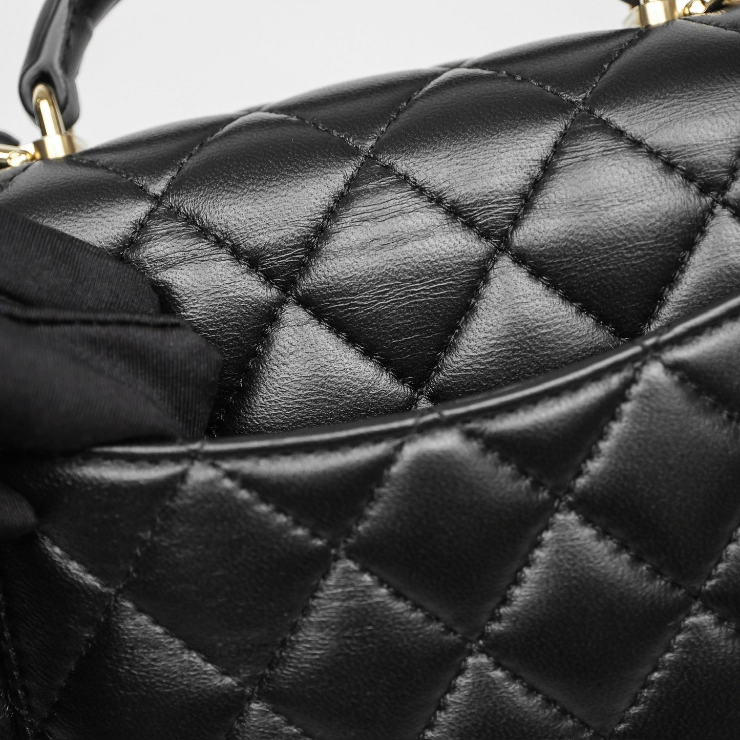 Chanel Top Handle Mini Rectangular Flap Black Lambskin Gold Hardware