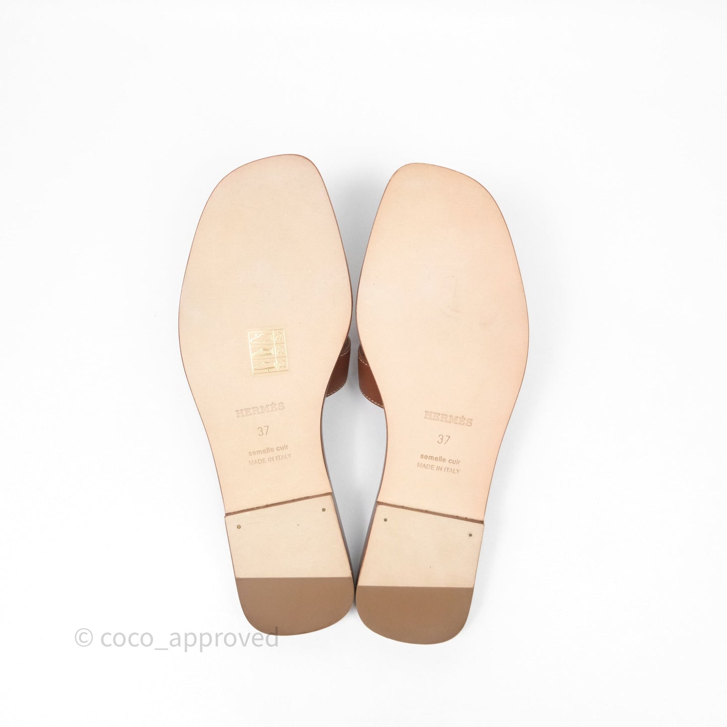 Hermès Oran Sandals in Gold Size 37
