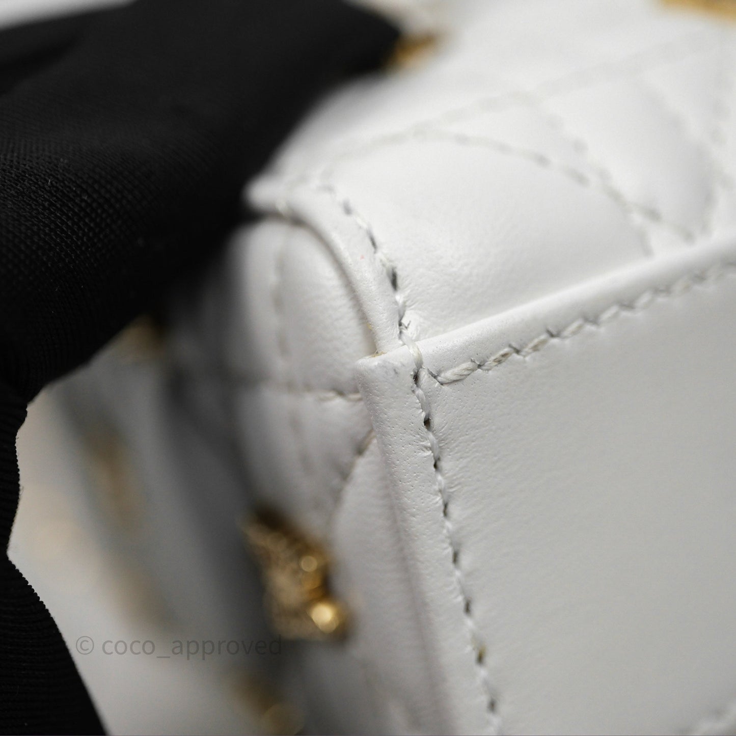 Christian Dior Medium Lady D-Joy Bag Butterfly White Lambskin Cannage Gold Hardware