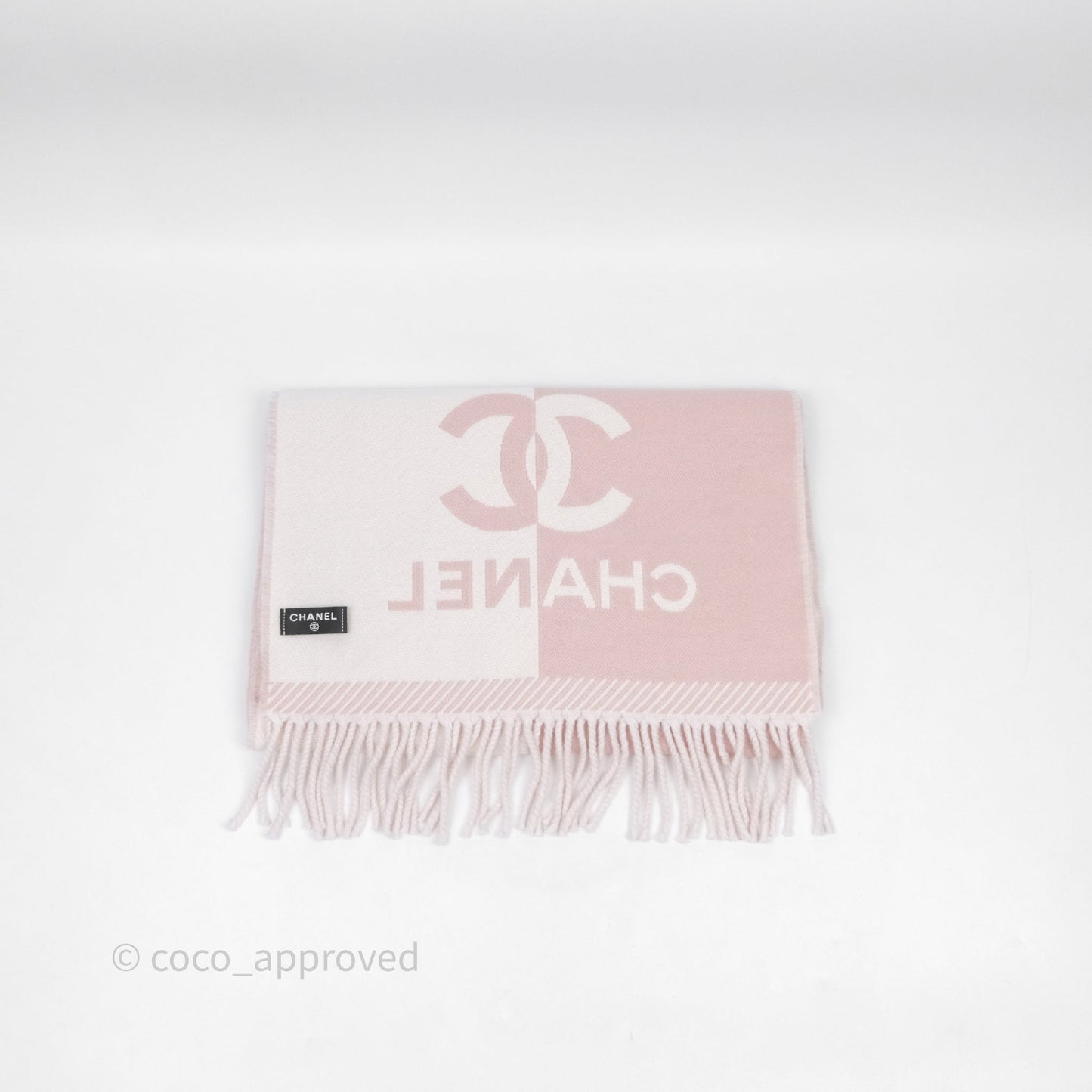 Chanel Wool Knit Scarf Pink