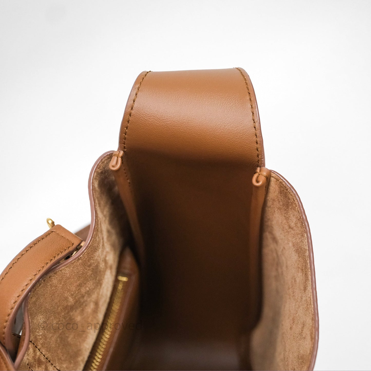 Saint Laurent LE 5 à 7 Supple Small Brown Grained Leather Gold Hardware