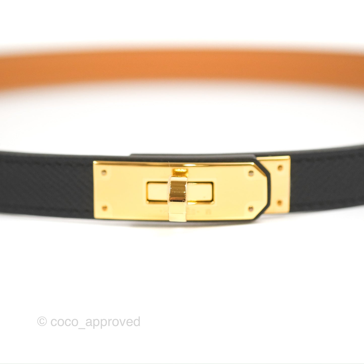 Hermès Epsom Kelly Pocket 18 Belt Black Gold Hardware