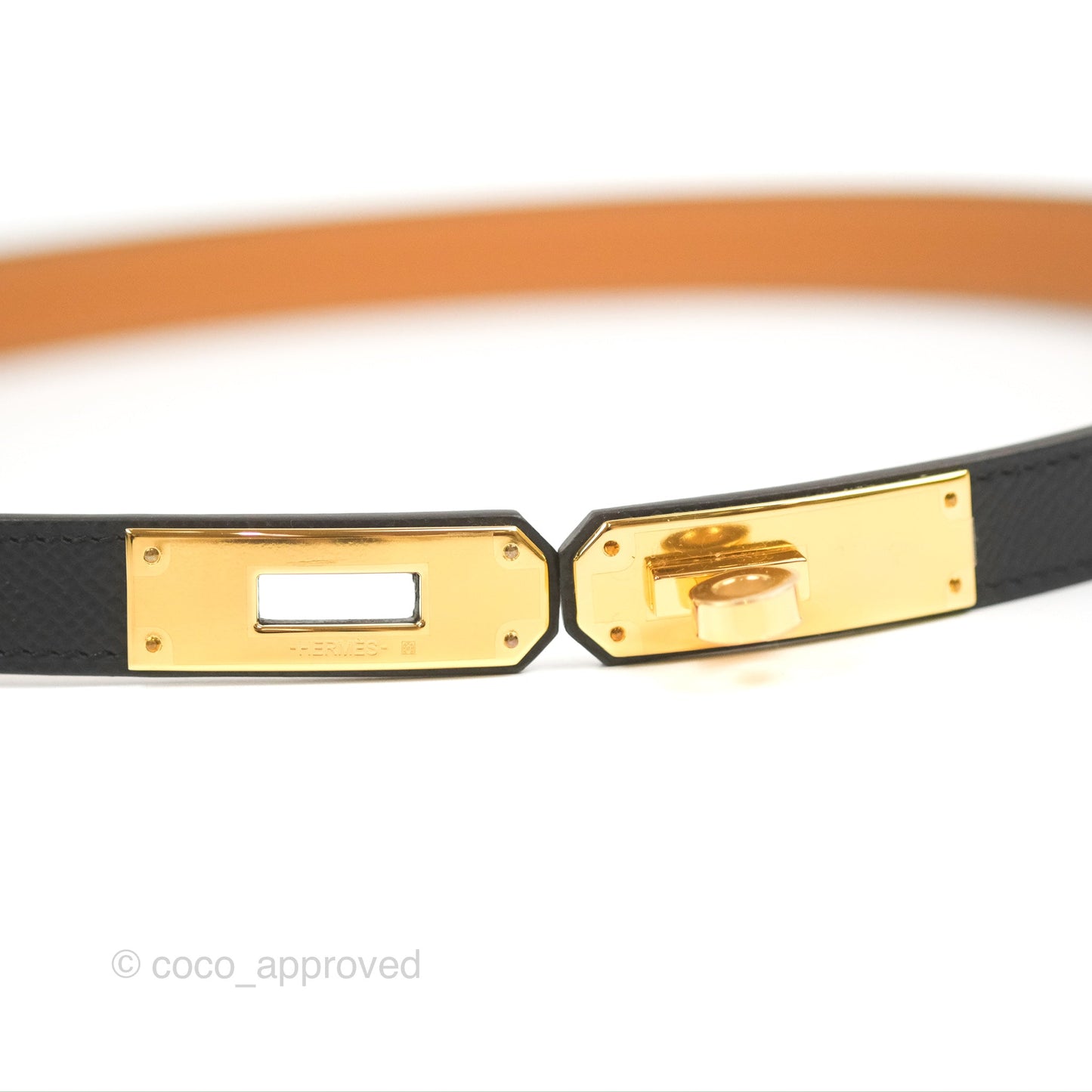 Hermès Epsom Kelly Pocket 18 Belt Black Gold Hardware