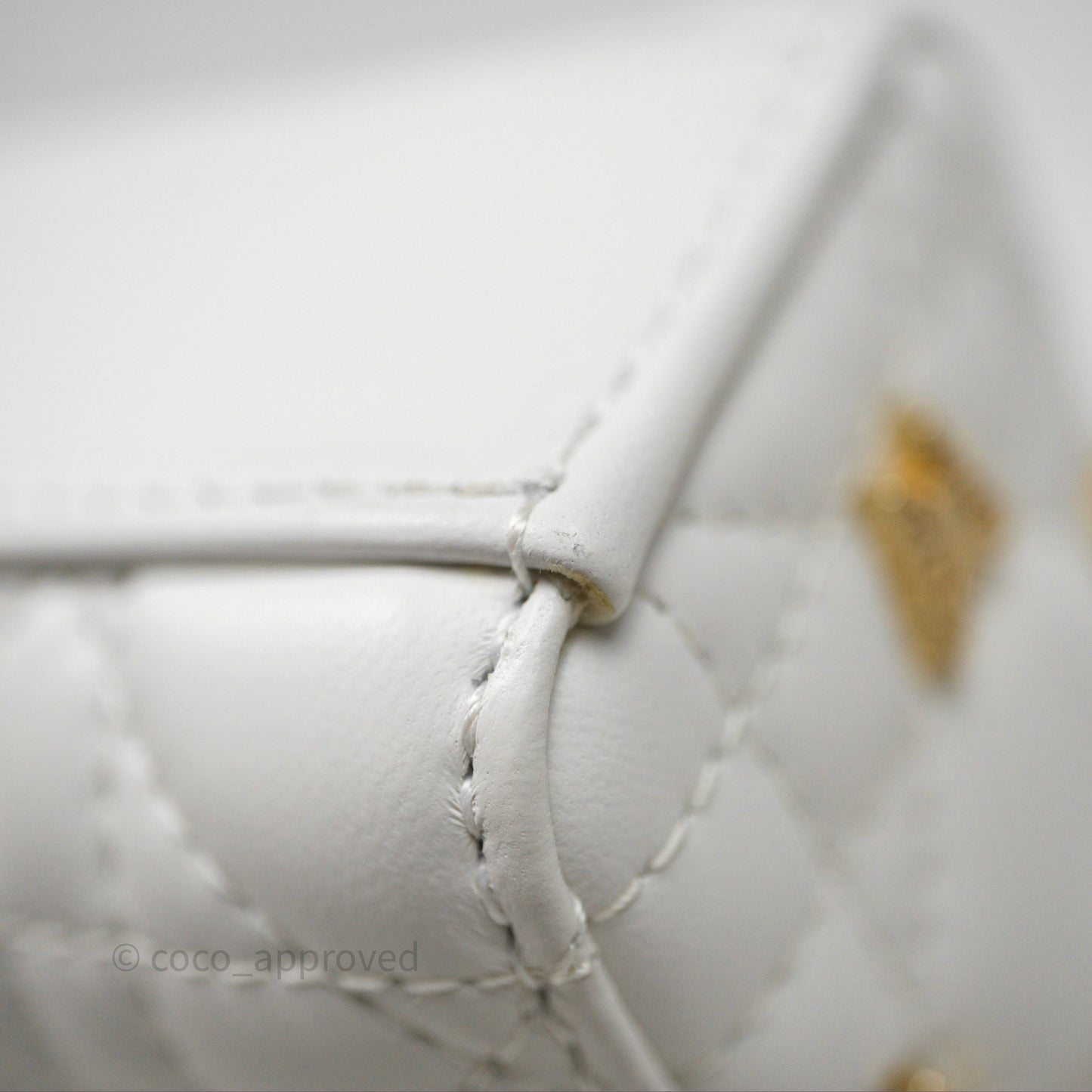 Christian Dior Medium Lady D-Joy Bag Butterfly White Lambskin Cannage Gold Hardware