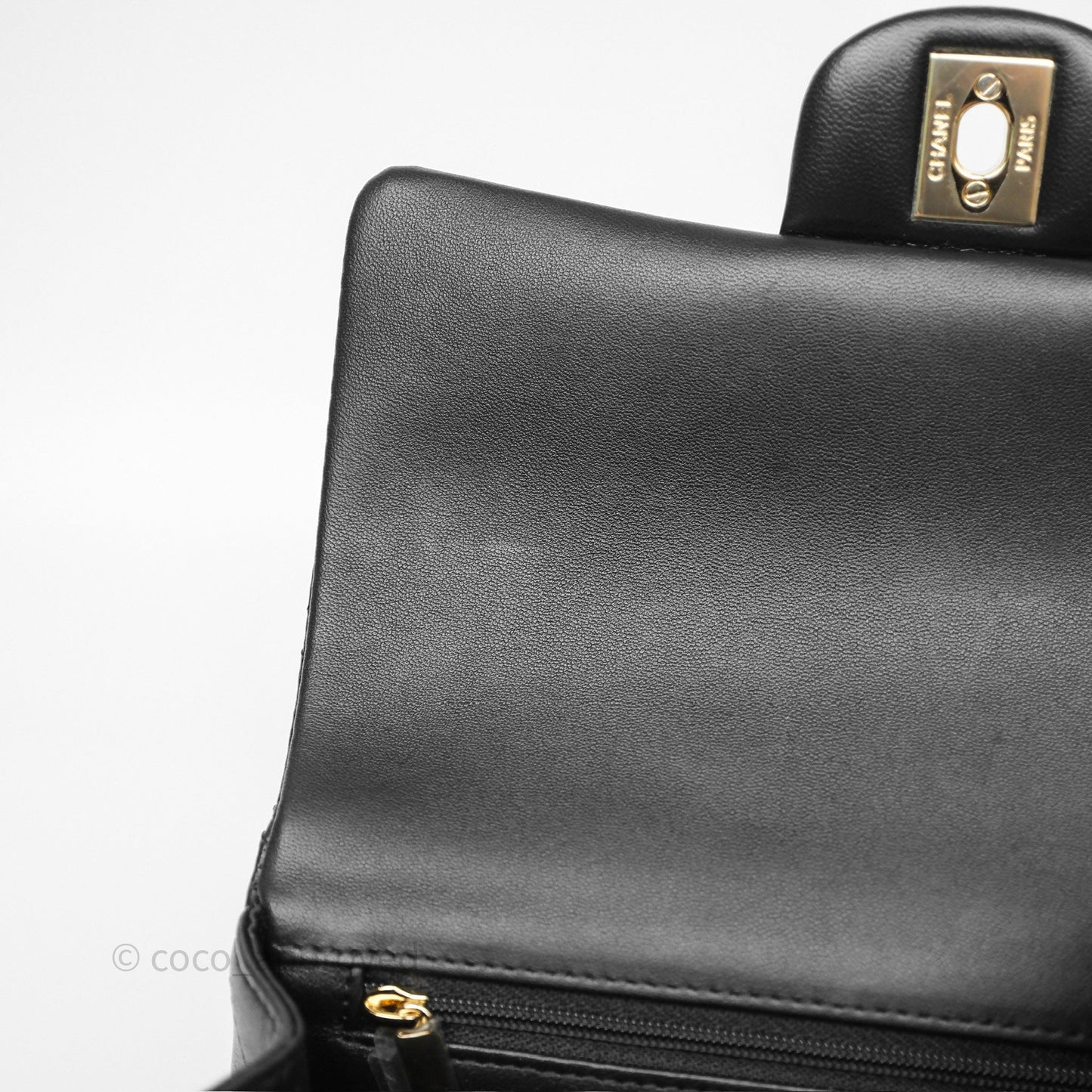 Chanel Top Handle Mini Rectangular Flap Black Lambskin Gold Hardware
