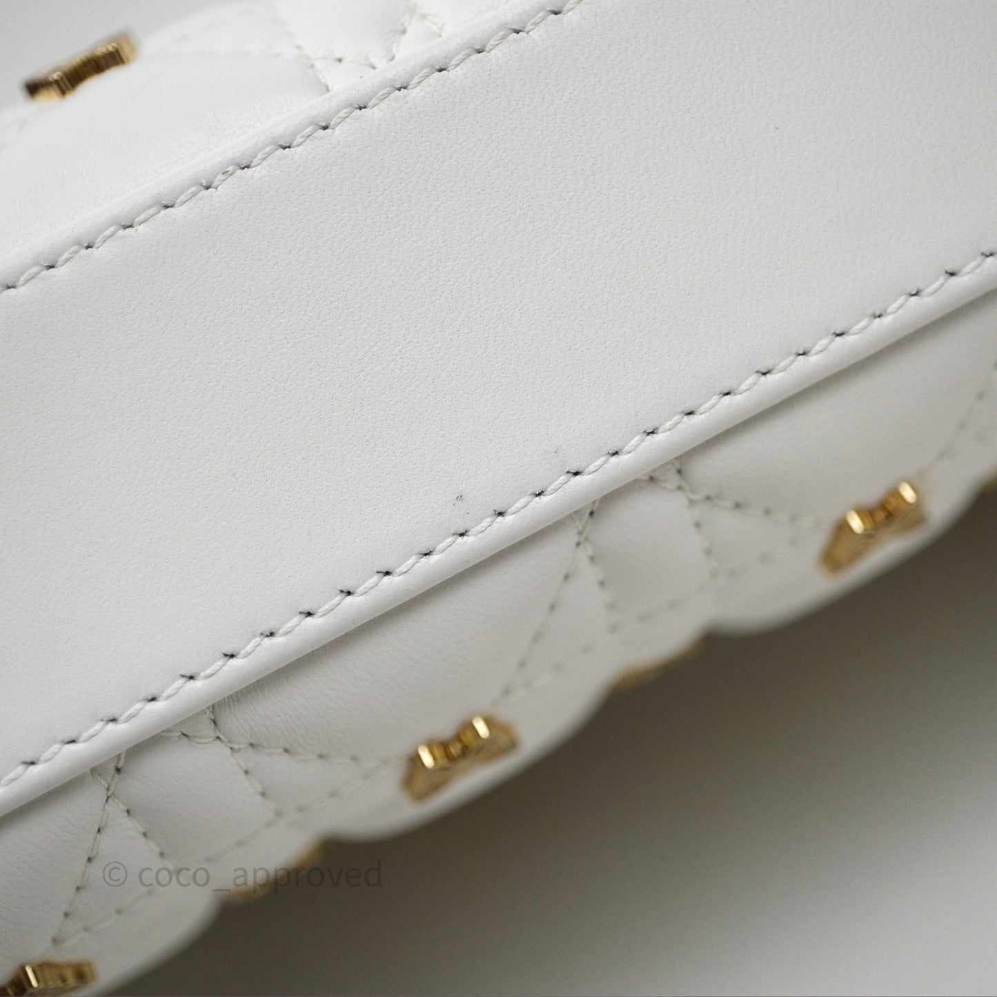 Christian Dior Medium Lady D-Joy Bag Butterfly White Lambskin Cannage Gold Hardware