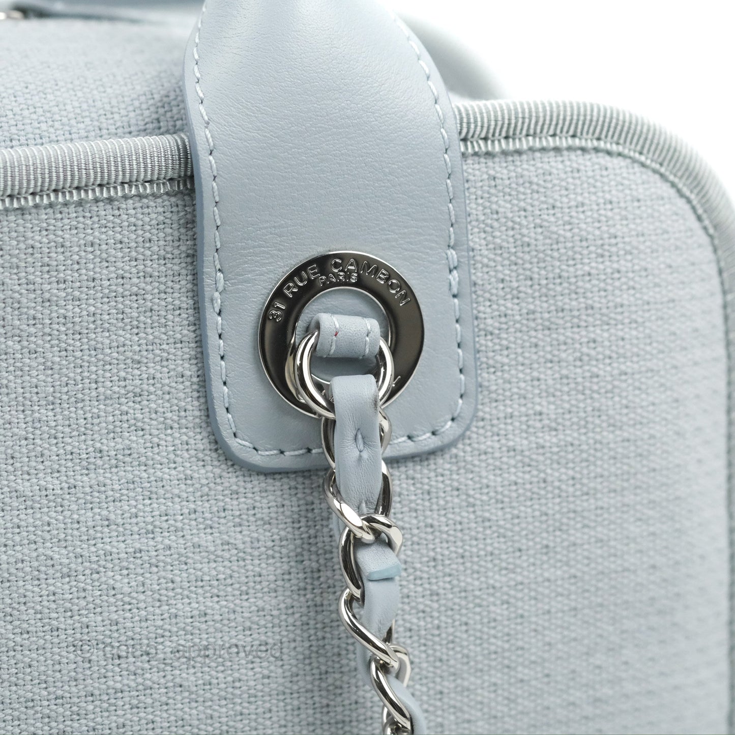 Chanel Deauville Bowling Bag Light Blue Silver Hardware 22c