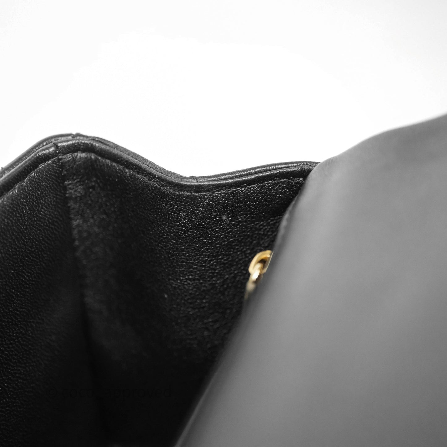 Chanel Top Handle Mini Rectangular Flap Black Lambskin Gold Hardware