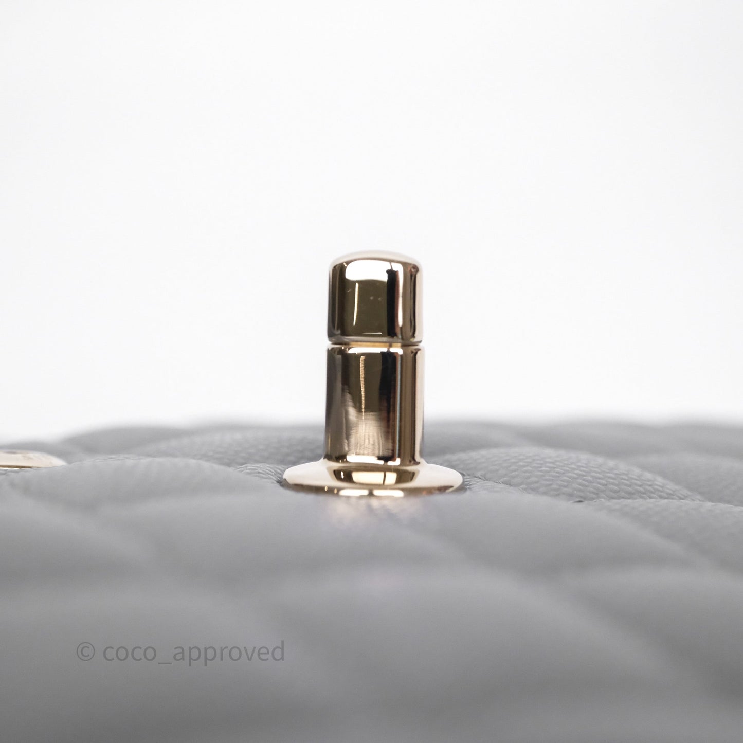 Chanel Small Classic Flap Quilted Grey Caviar Gold Hardware 20C