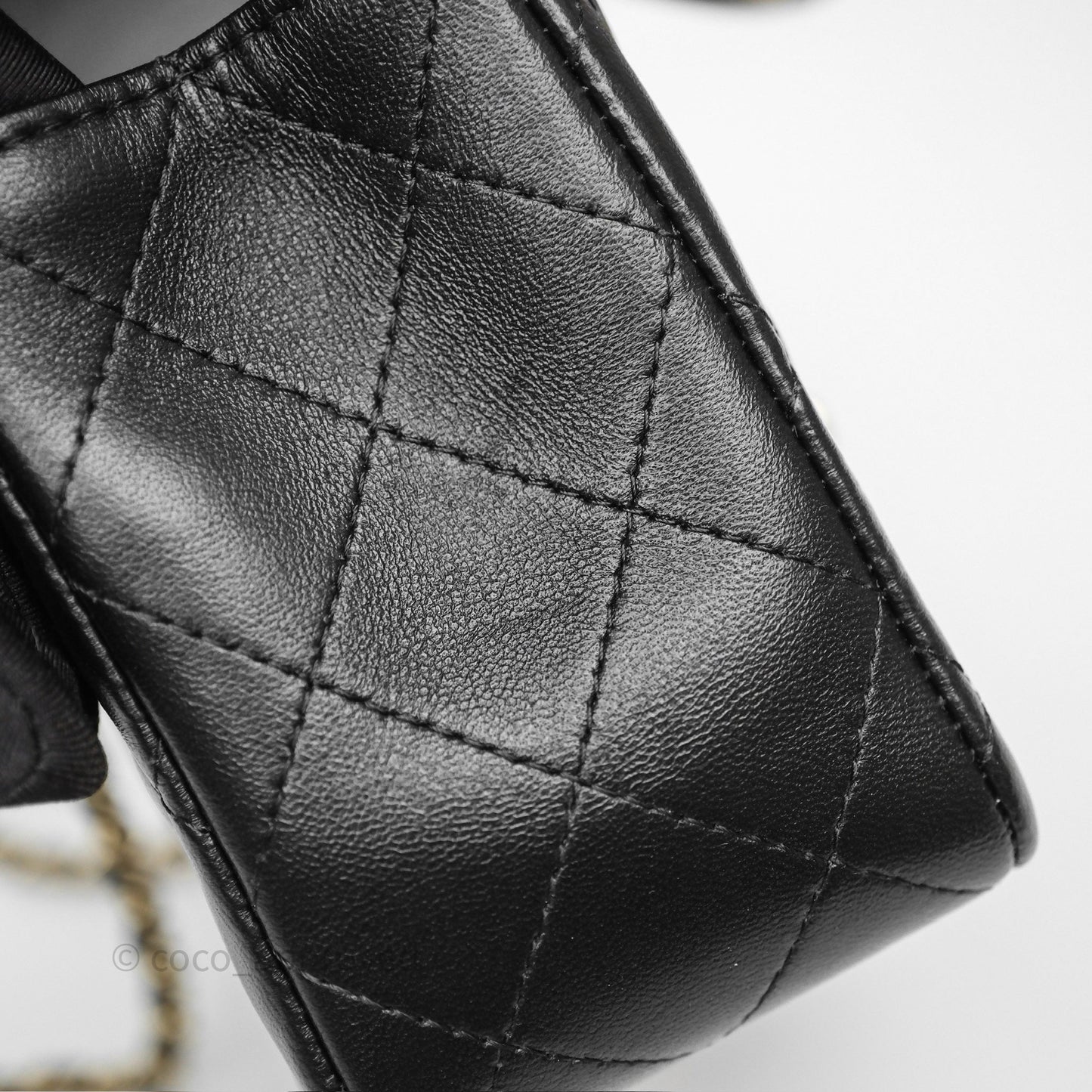 Chanel Top Handle Mini Rectangular Flap Black Lambskin Gold Hardware