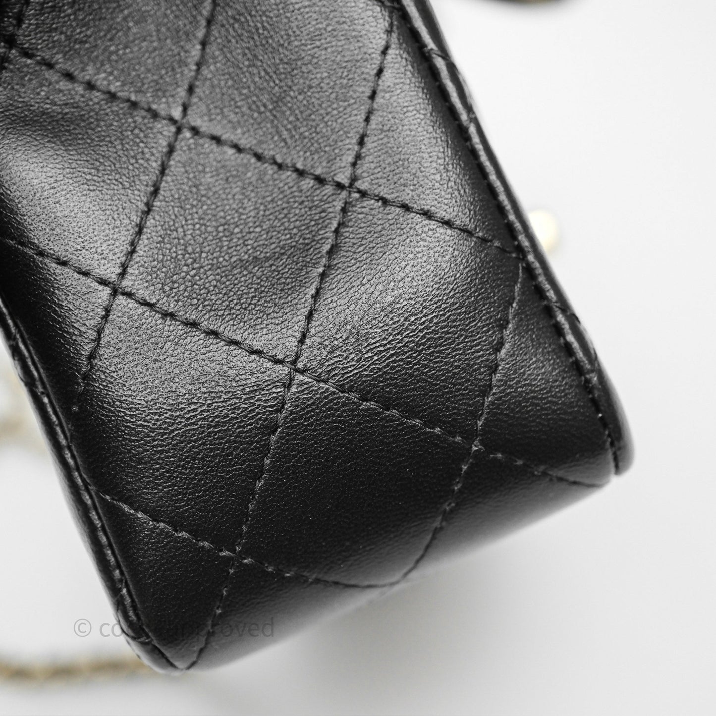Chanel Top Handle Mini Rectangular Flap Black Lambskin Gold Hardware