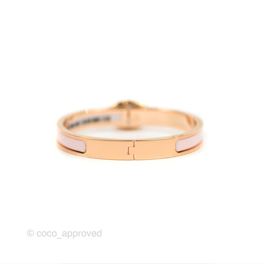 Hermes Mini Clic Chaine d'Ancre Bracelet PM Rose Candeur