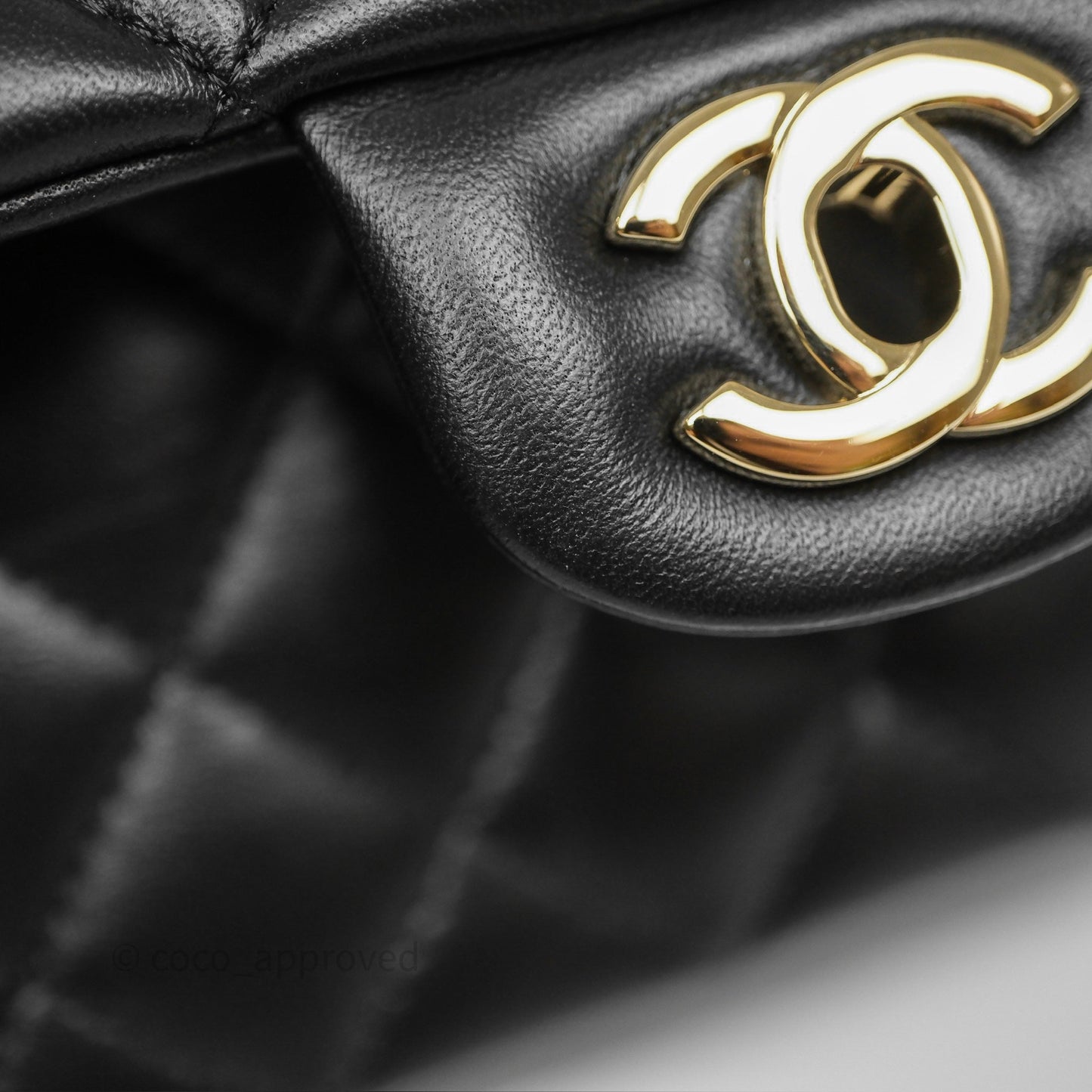Chanel Top Handle Mini Rectangular Flap Black Lambskin Gold Hardware