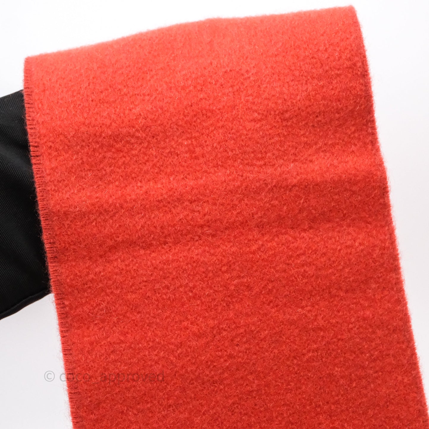 Hermes Cashmere Allumette Muffler Scarf Capucine/ Rogue Vermillion