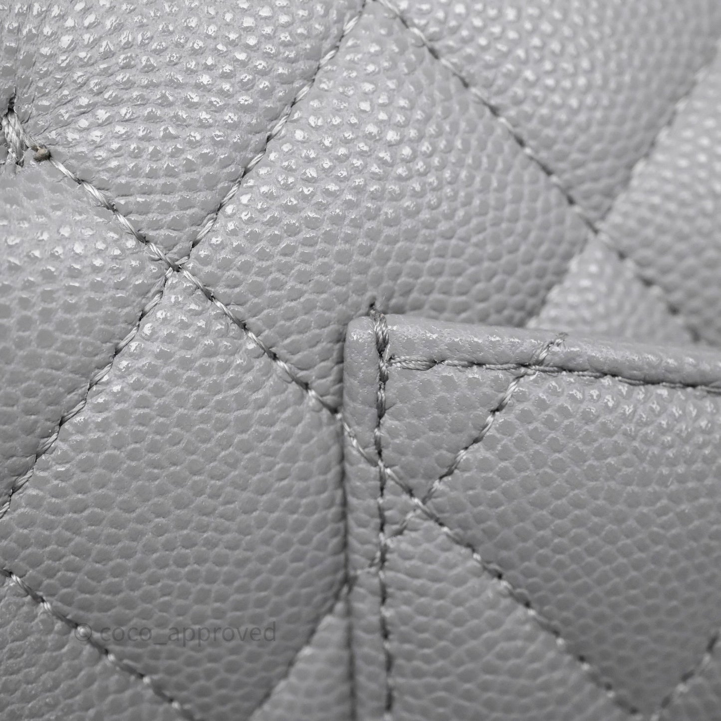Chanel Small Classic Flap Quilted Grey Caviar Gold Hardware 20C