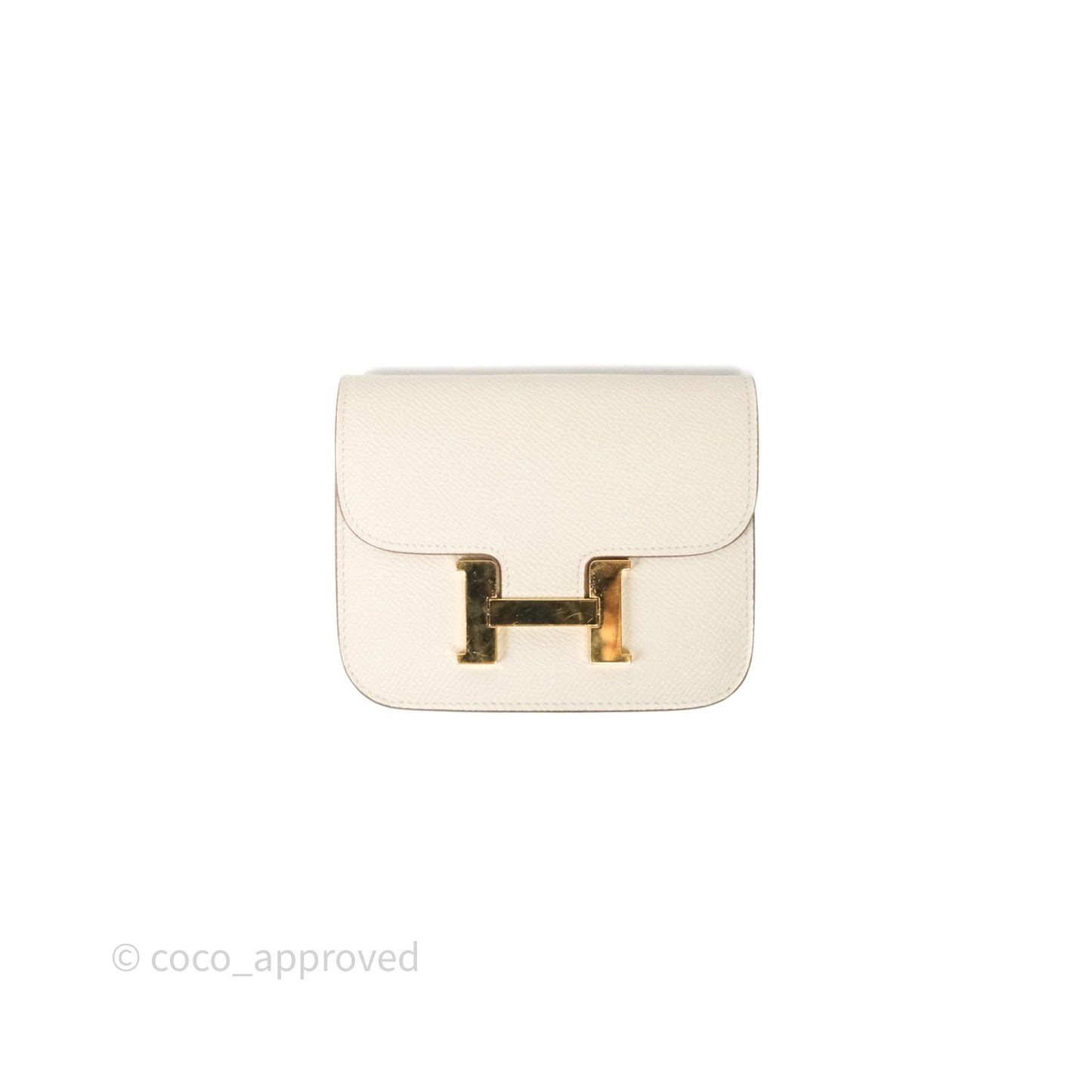 Hermès Constance Slim Wallet Craie 10 Gold Hardware