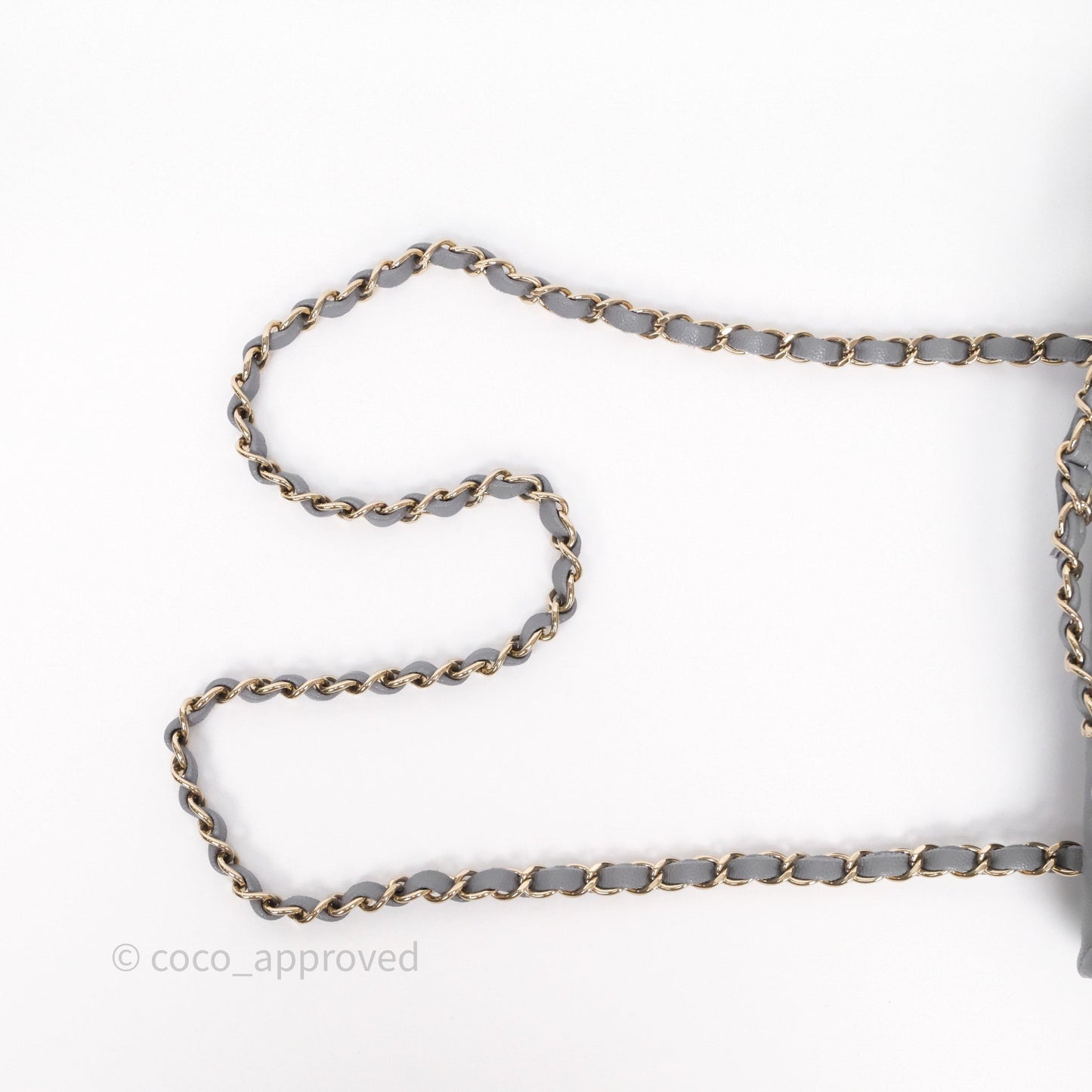 Chanel Small Classic Flap Quilted Grey Caviar Gold Hardware 20C