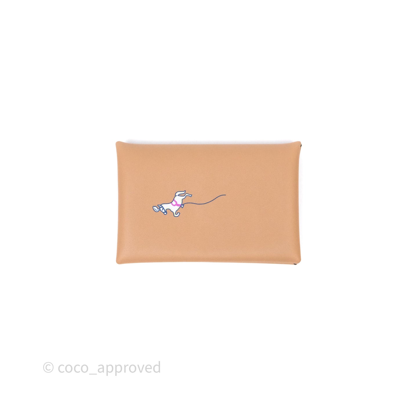 Hermes Calvi Duo Jockey Swift Card Holder 0M Chai