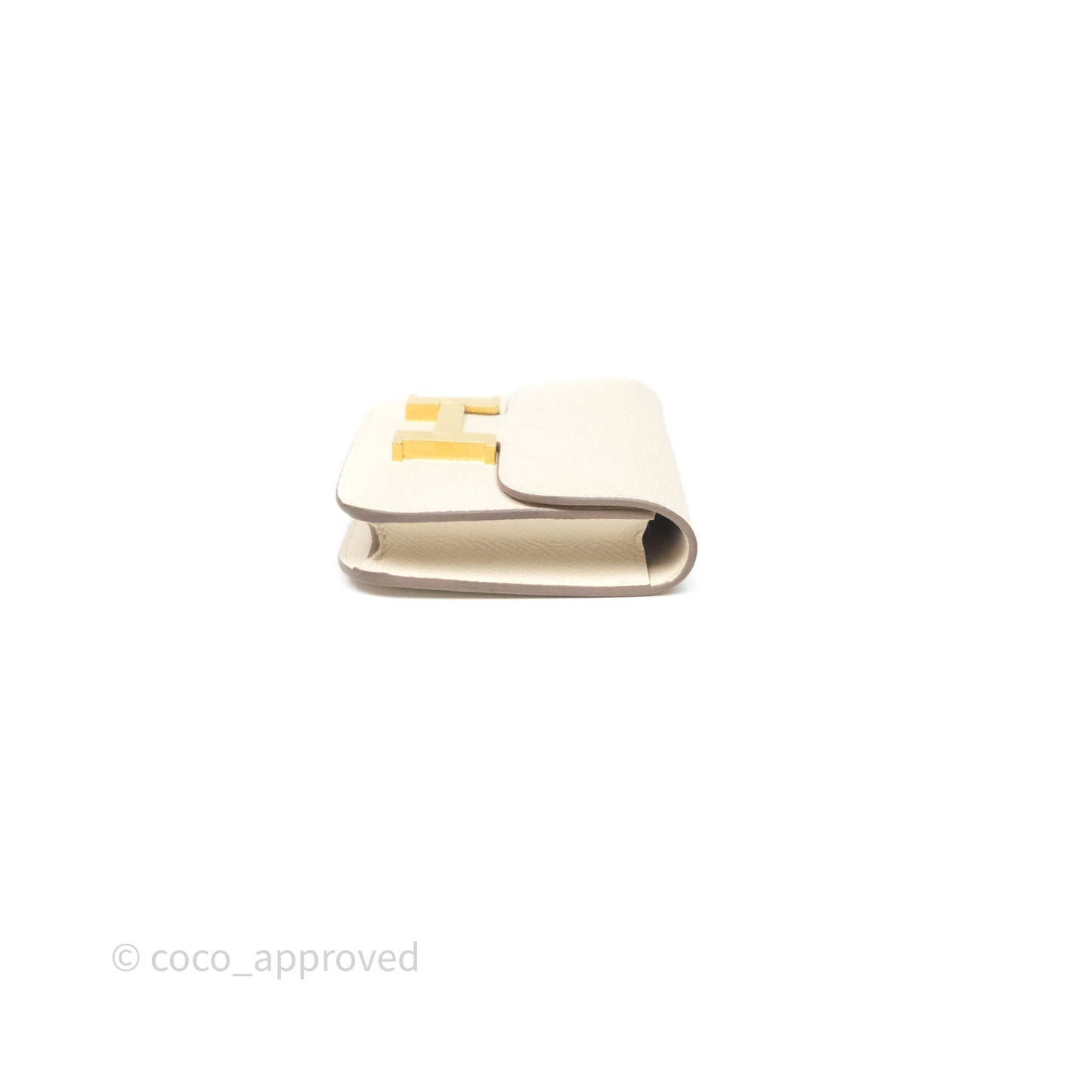 Hermès Constance Slim Wallet Craie 10 Gold Hardware