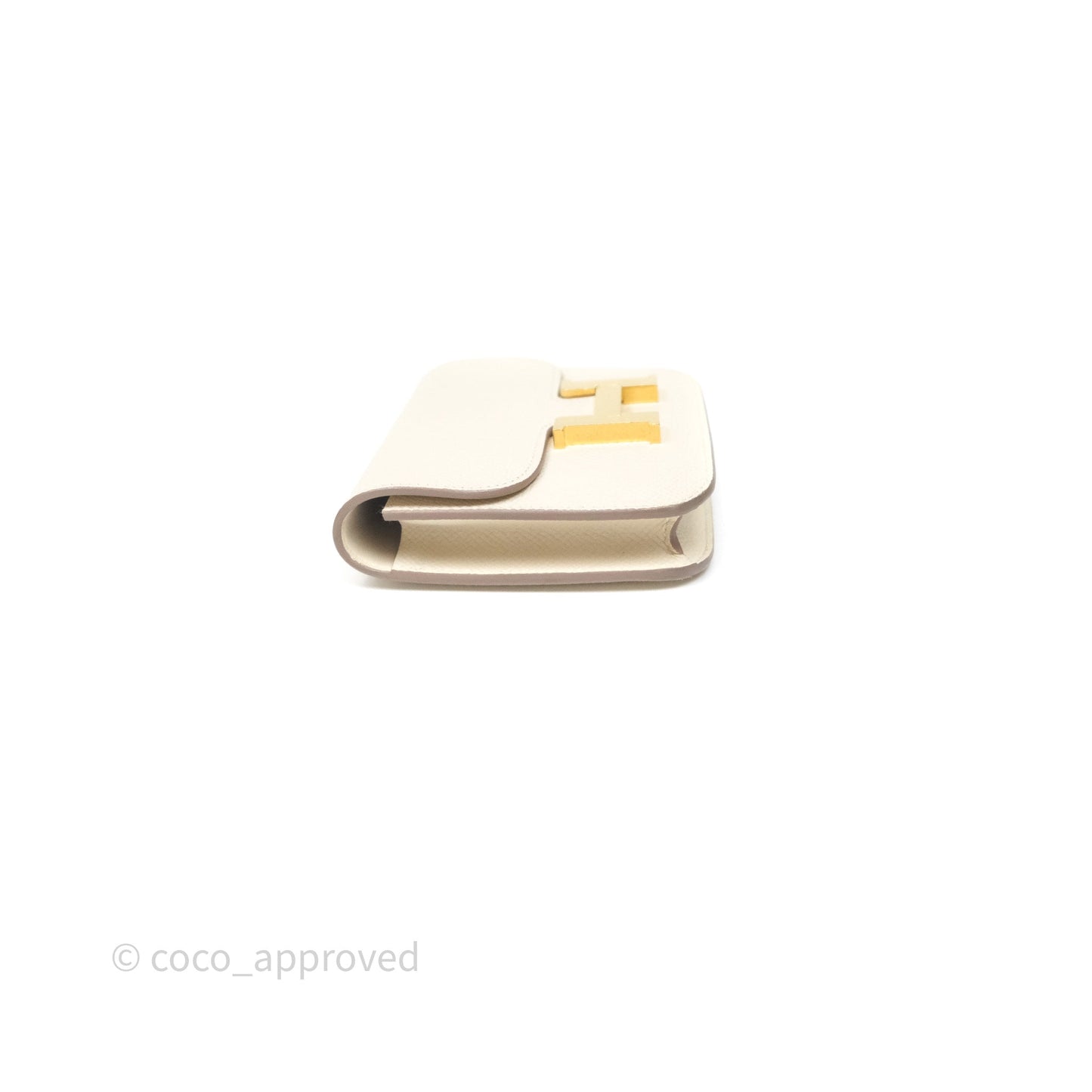 Hermès Constance Slim Wallet Craie 10 Gold Hardware