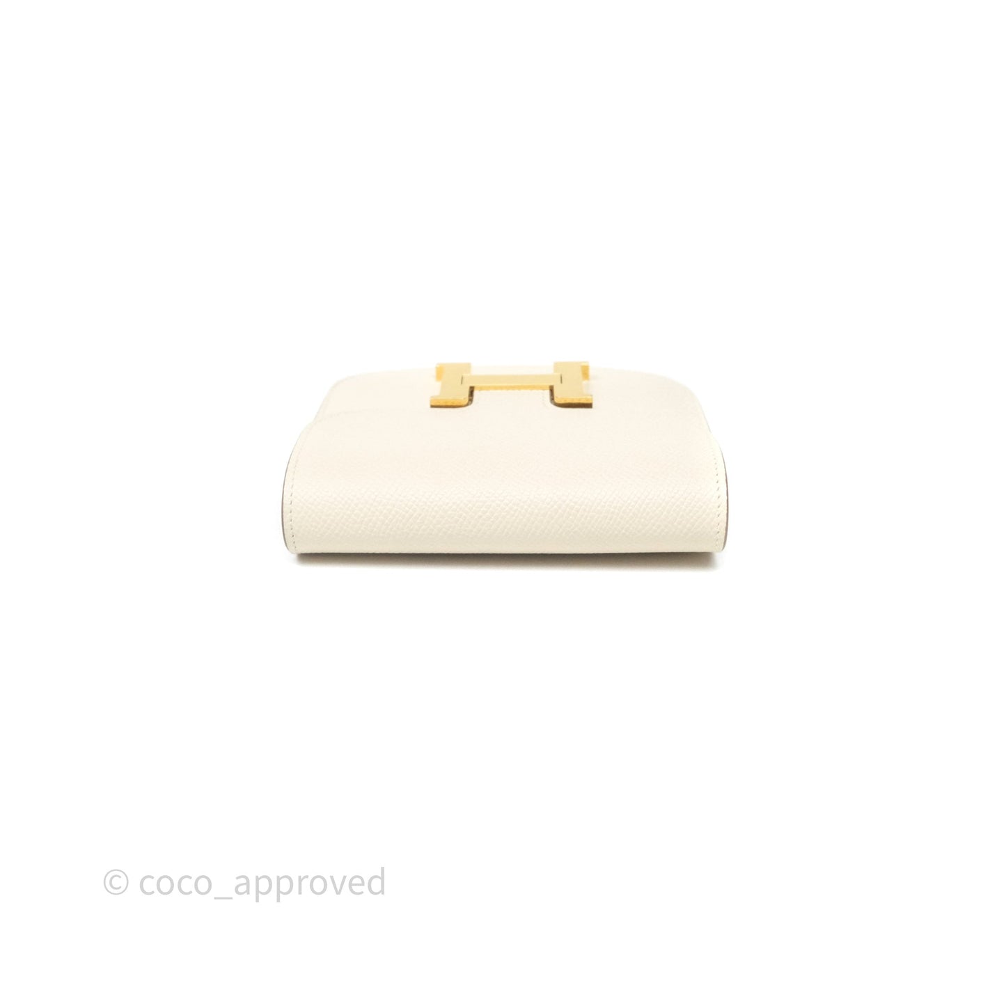 Hermès Constance Slim Wallet Craie 10 Gold Hardware