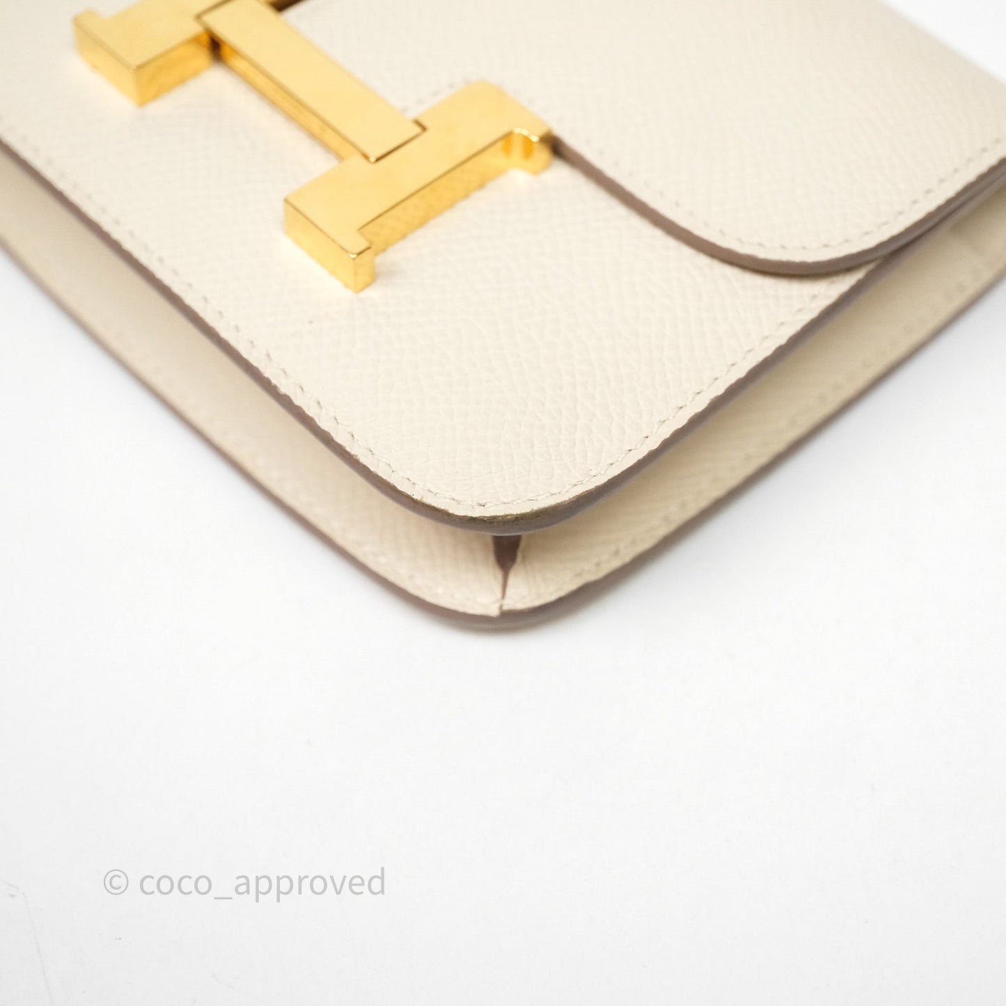Hermès Constance Slim Wallet Craie 10 Gold Hardware