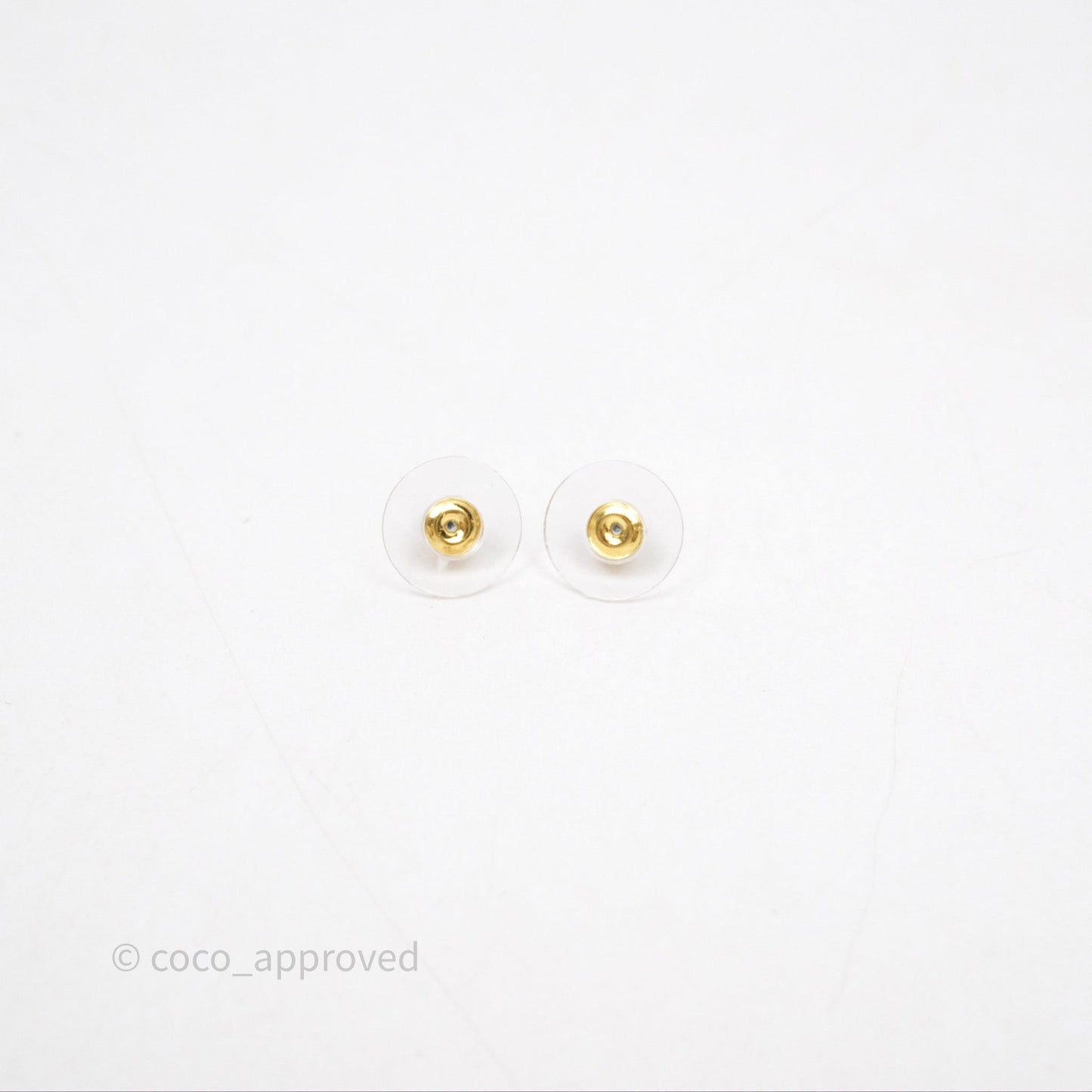 Chanel CC Drop Beige Pink Enamel Earrings Gold Tone 24P