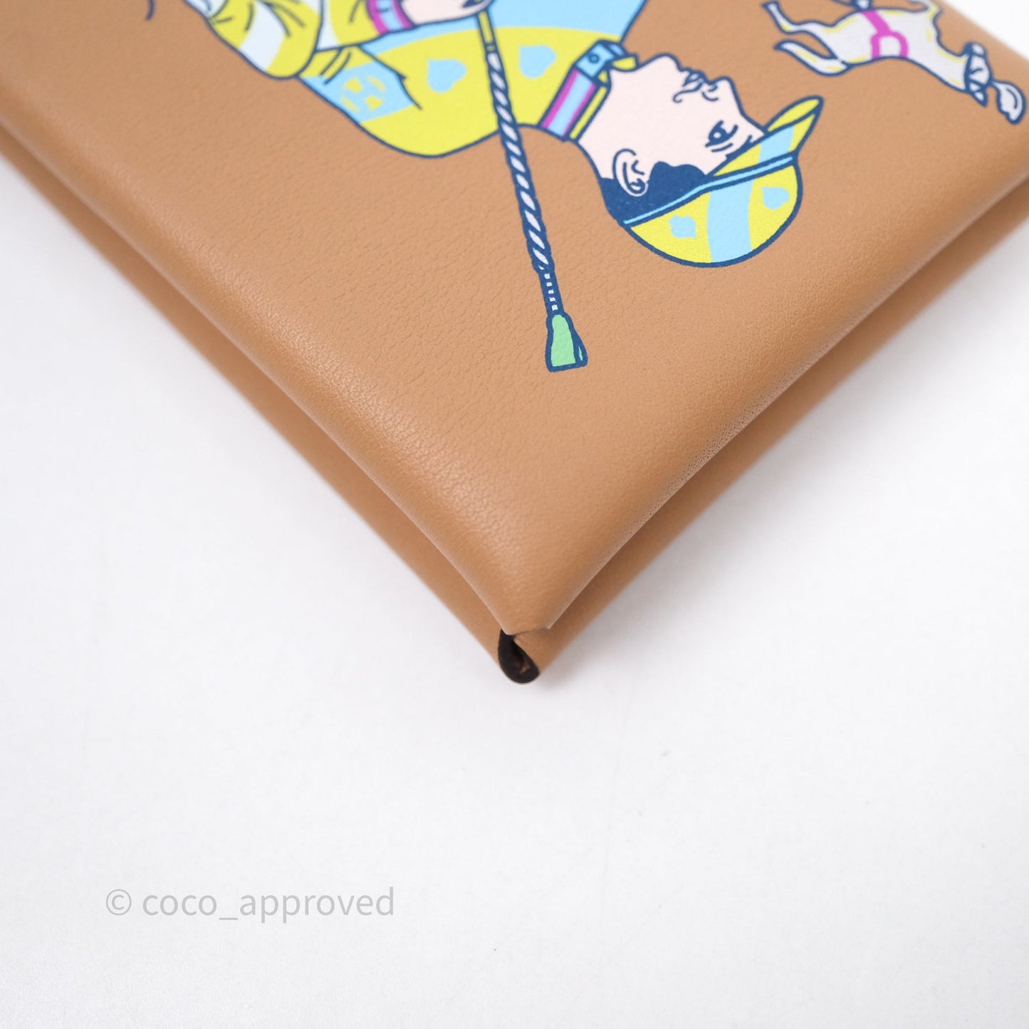 Hermes Calvi Duo Jockey Swift Card Holder 0M Chai