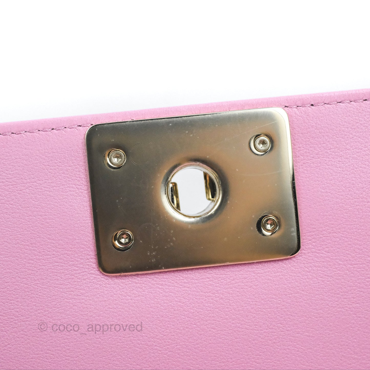 Chanel Chevron Medium Boy Pink Calfskin Gold Hardware