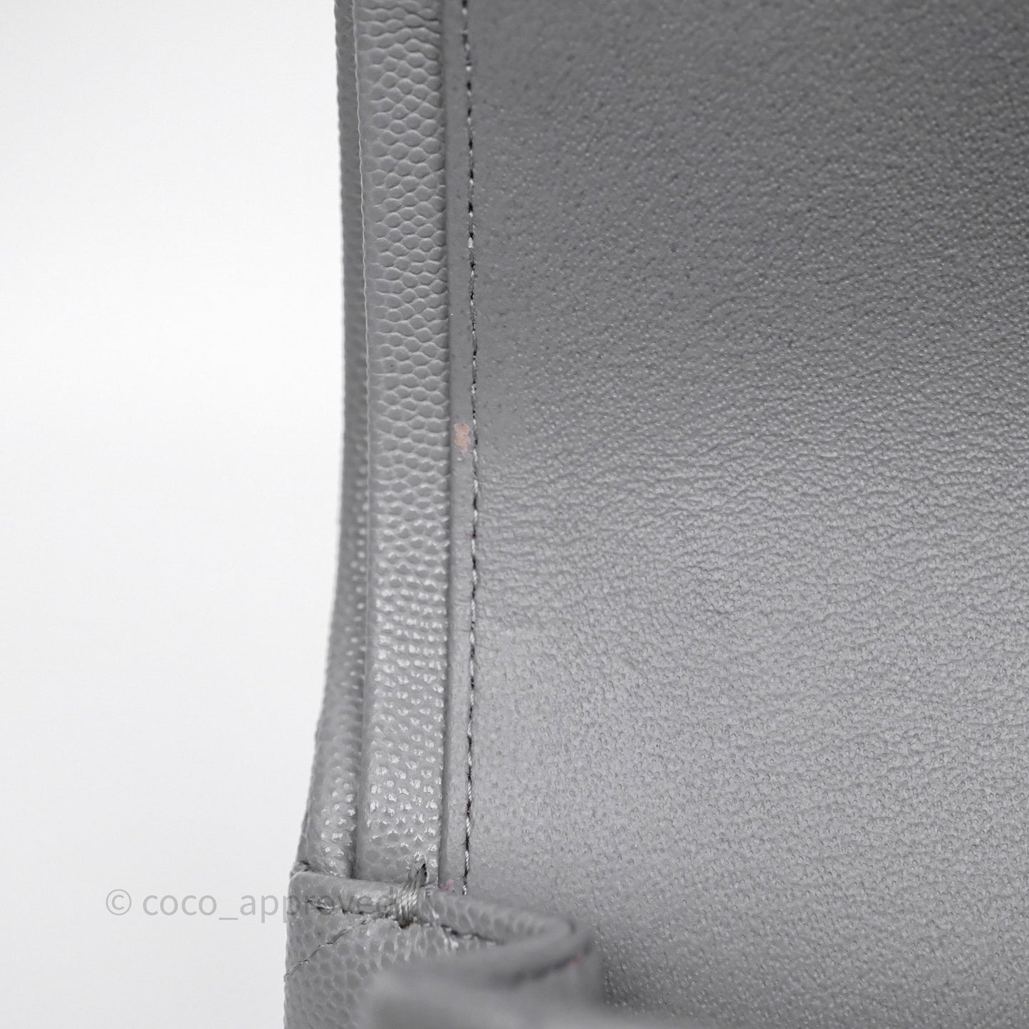 Chanel Small Classic Flap Quilted Grey Caviar Gold Hardware 20C