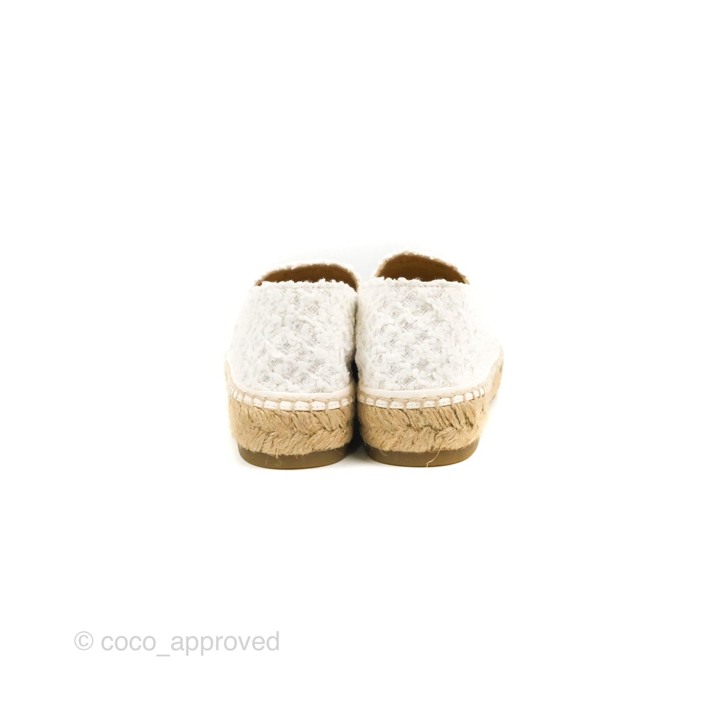 Chanel Espadrille Black White Tweed Size 39