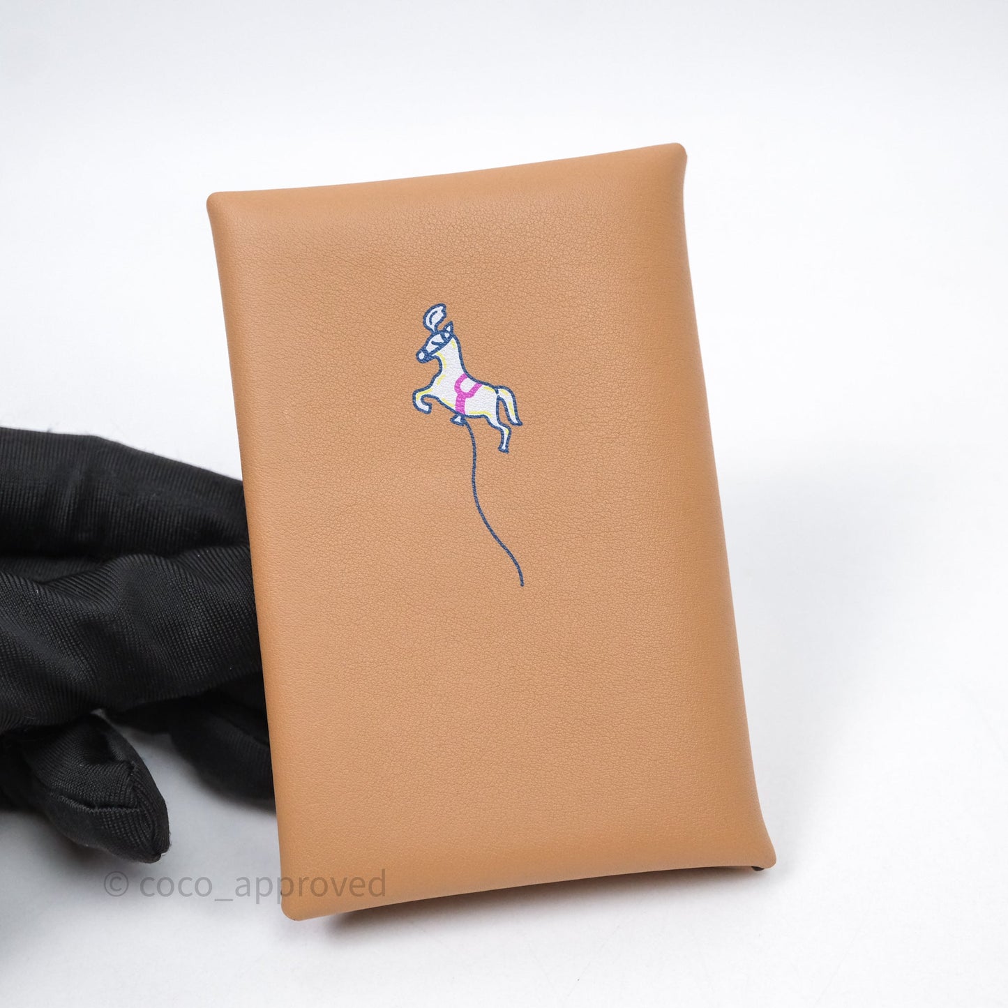 Hermes Calvi Duo Jockey Swift Card Holder 0M Chai
