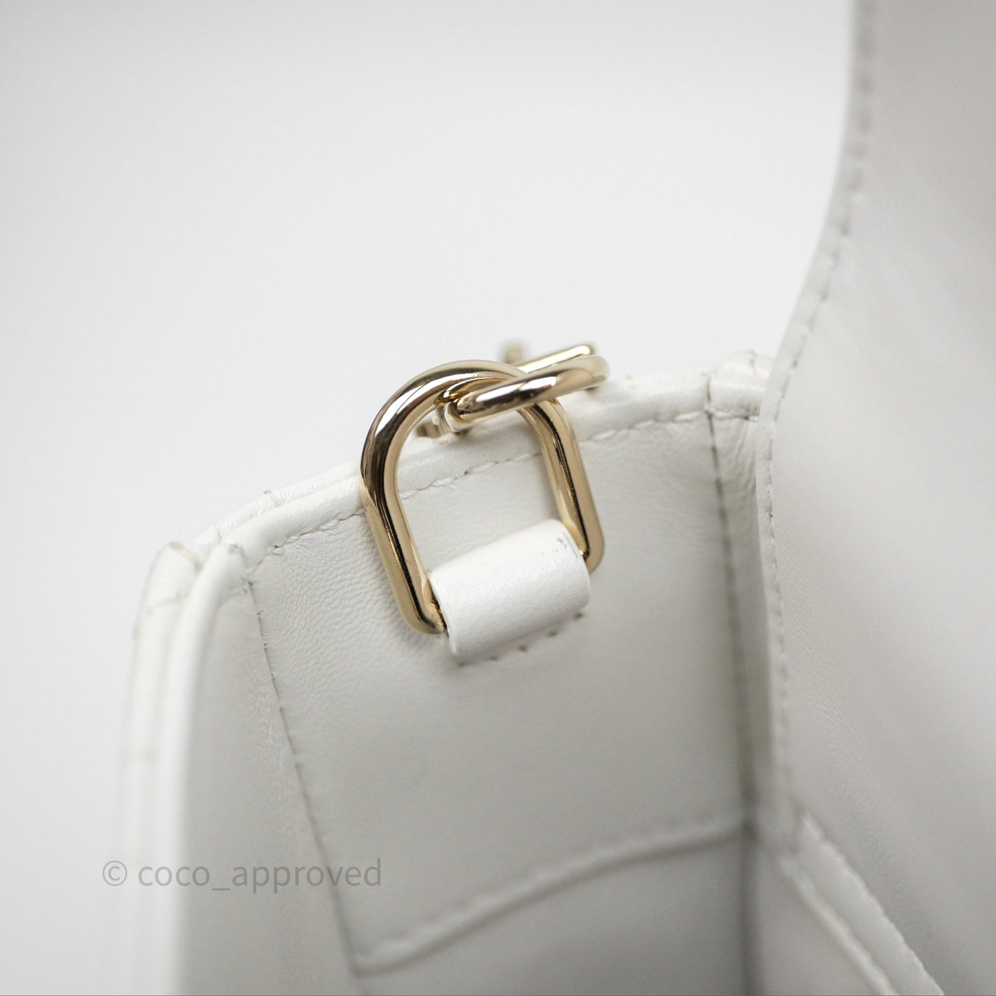 Christian Dior Medium Lady D-Joy Bag Butterfly White Lambskin Cannage Gold Hardware