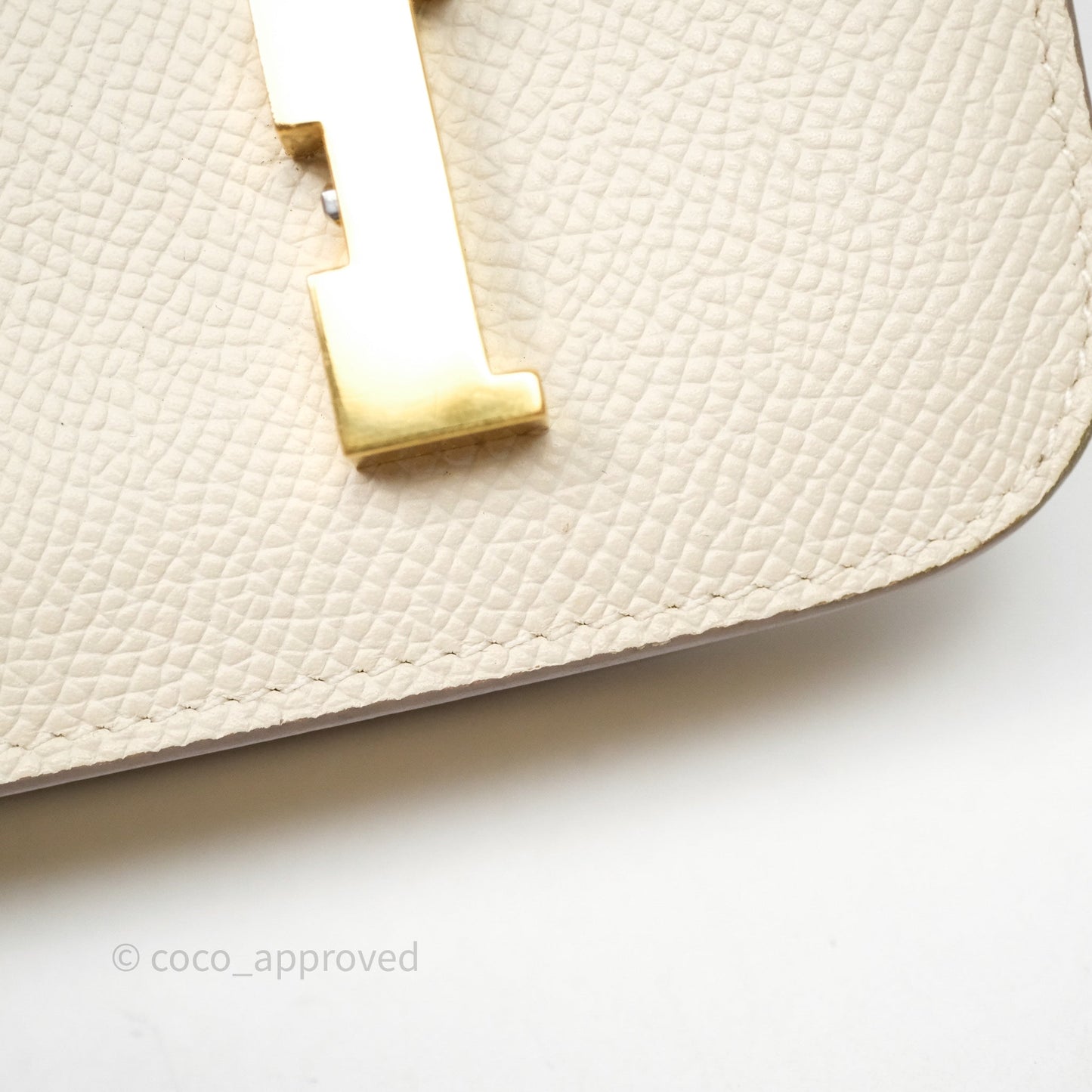 Hermès Constance Slim Wallet Craie 10 Gold Hardware