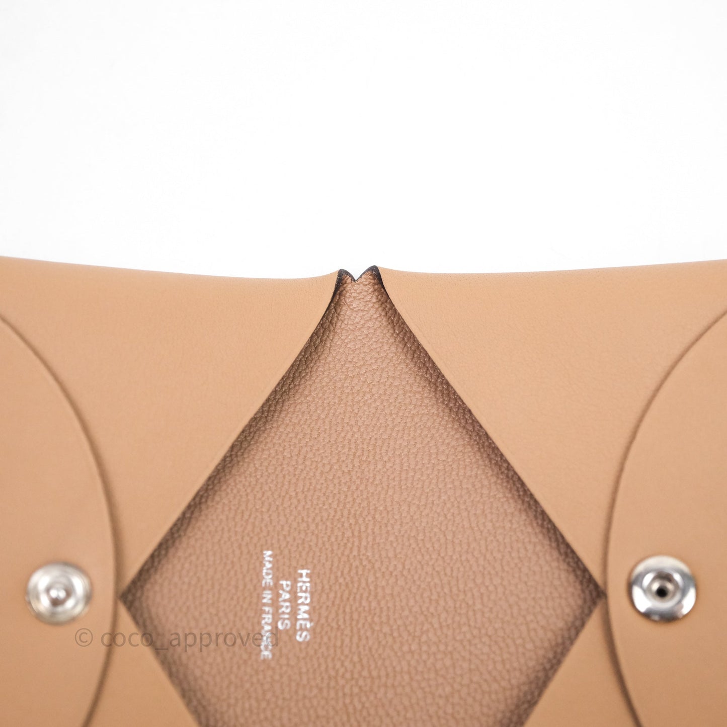 Hermes Calvi Duo Jockey Swift Card Holder 0M Chai